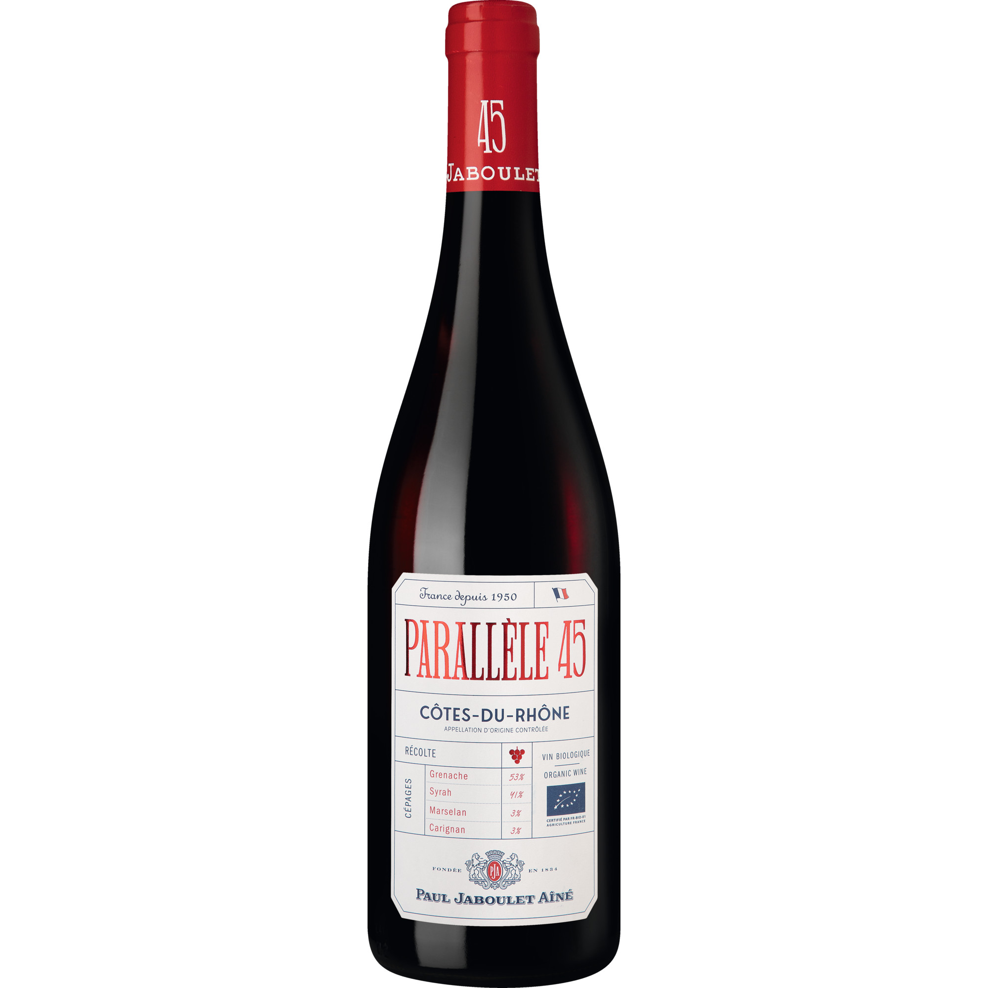 Parallèle 45, Côtes du Rhône AC, Rhône, 2023, Rotwein