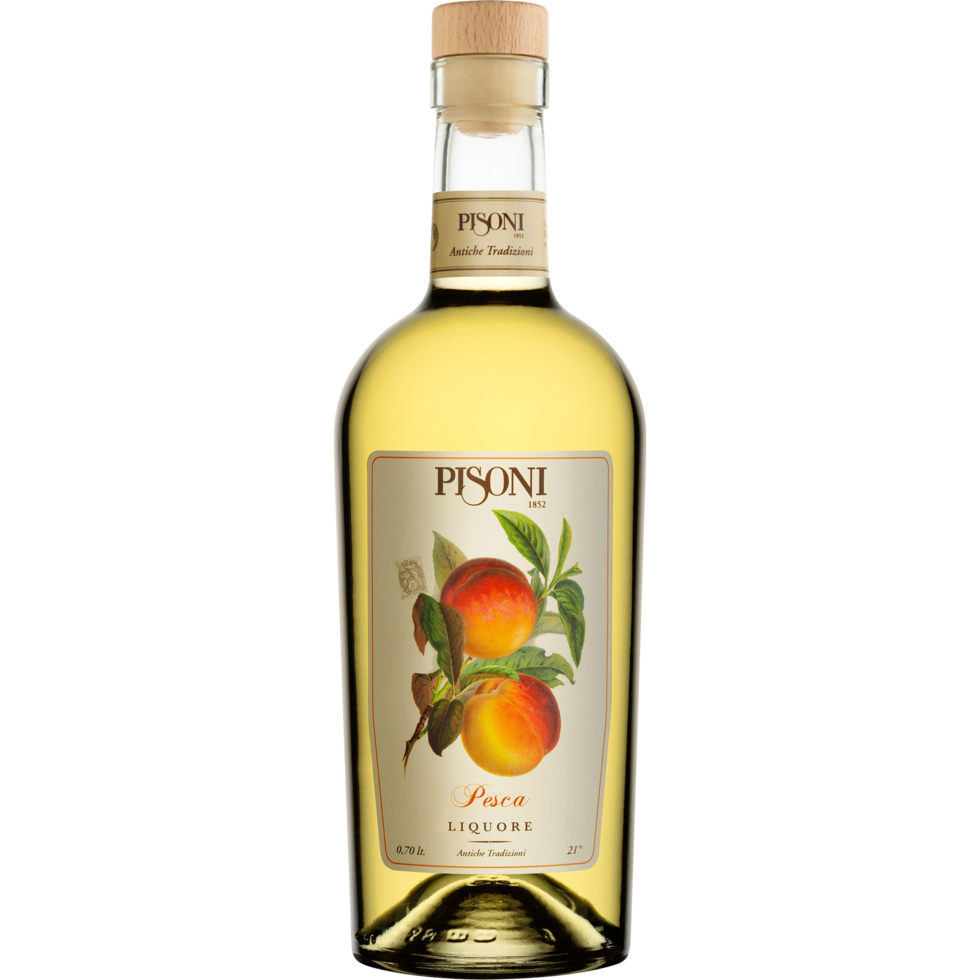 Pisoni Liquore alla Pesca Likör, Italien, 0,7 L, 21% Vol., Trentino, Spirituosen - Spirituosen
