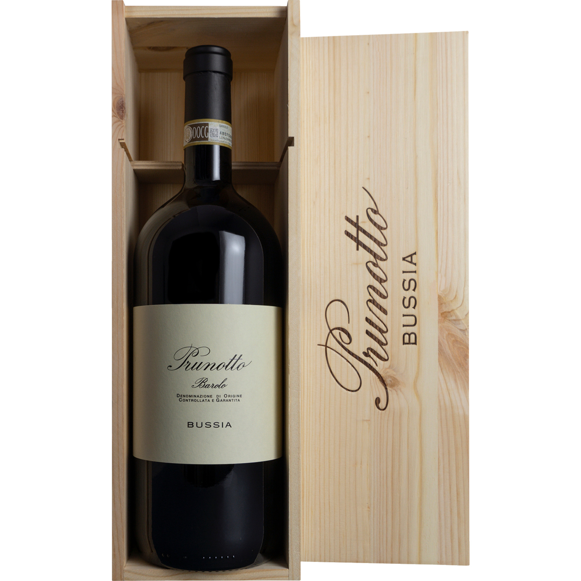 Bussia Barolo Prunotto, Prunotto DOCG 1,5 L Holzkiste, Piemont, 2015, Rotwein