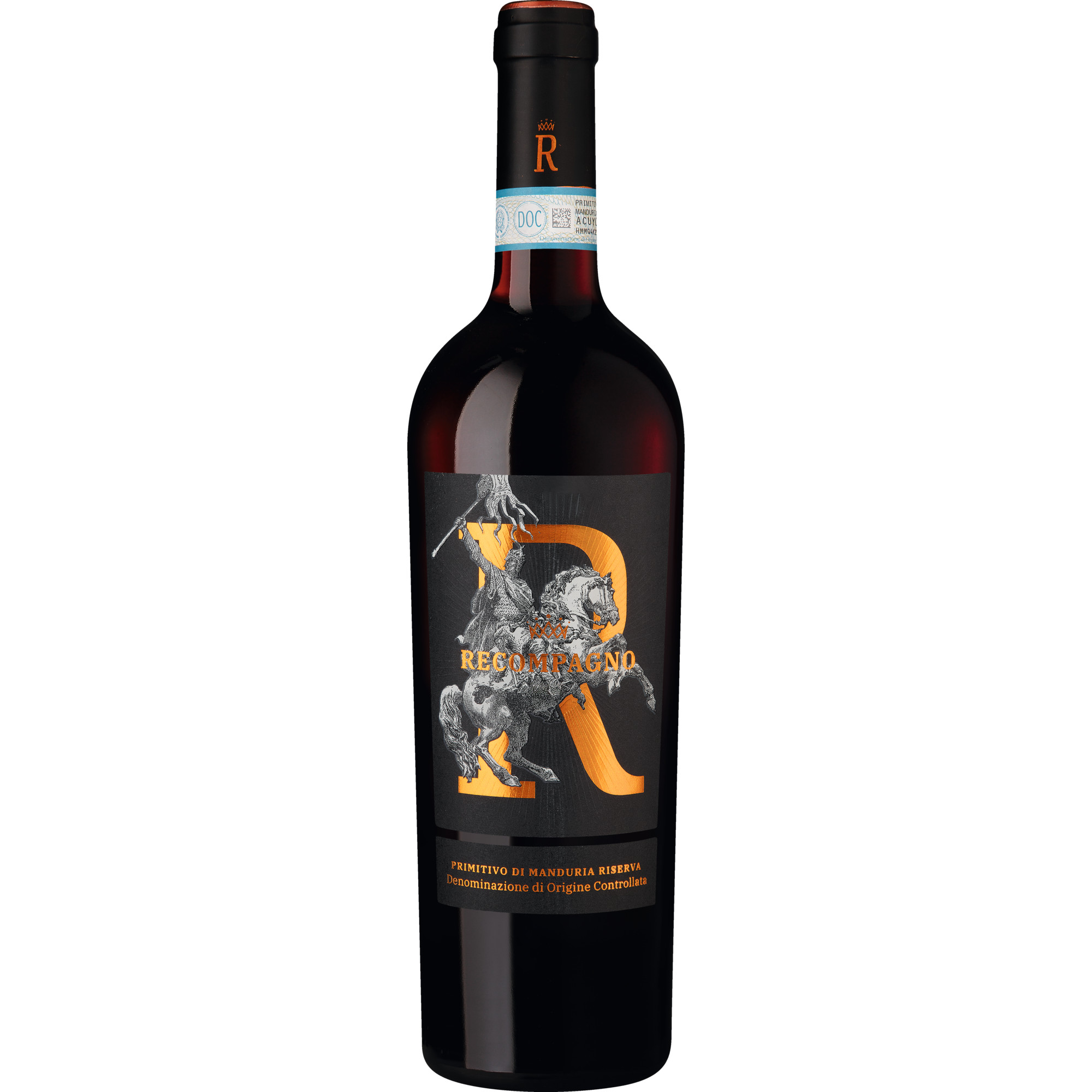 Recompagno Primitivo Riserva, Primitivo di Manduria DOC, Apulien, 2021, Rotwein