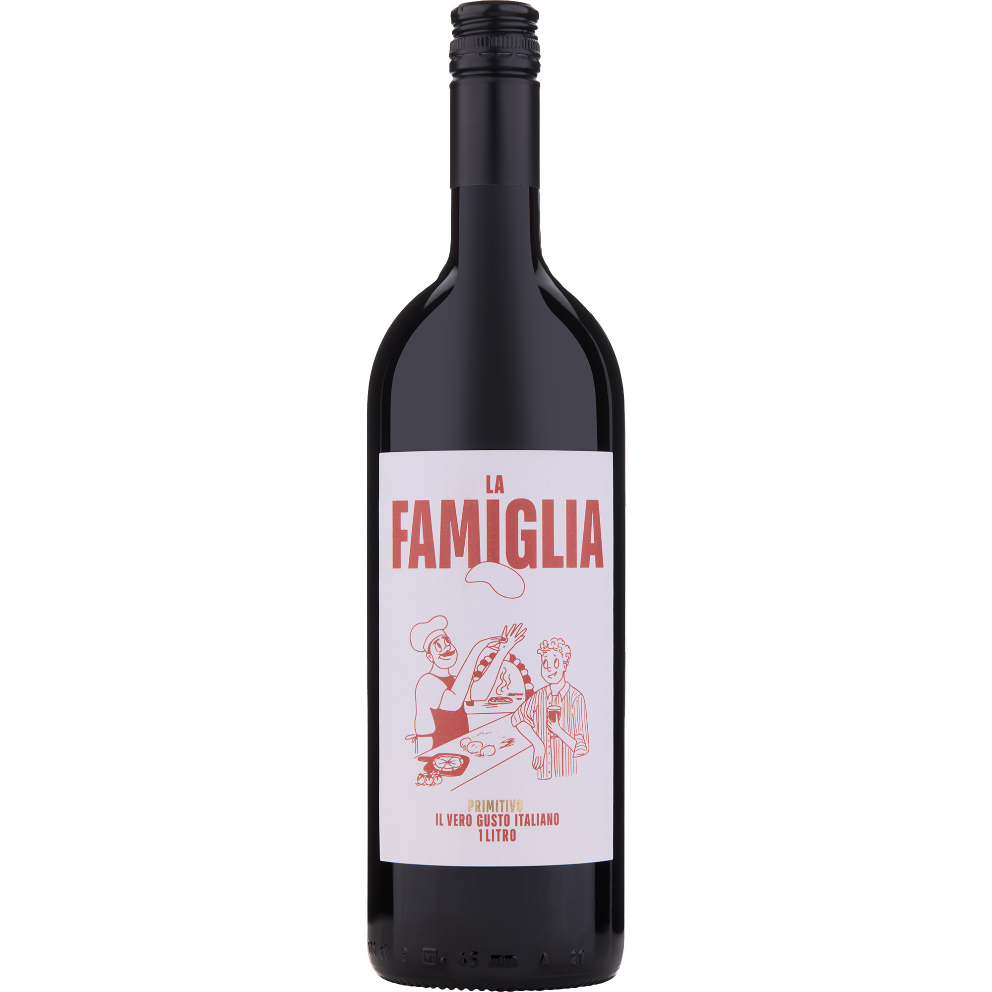 Minini La Famiglia Primitivo, Puglia IGP, 1 Liter, Apulien, 2023, Rotwein