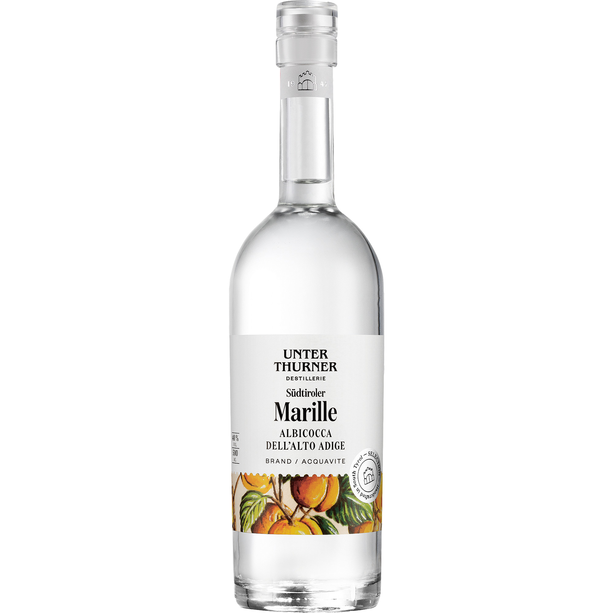 Image of Unterthurner Südtiroler Marille, Italien, 0,5 L, 40% Vol., Südtirol, Spirituosen