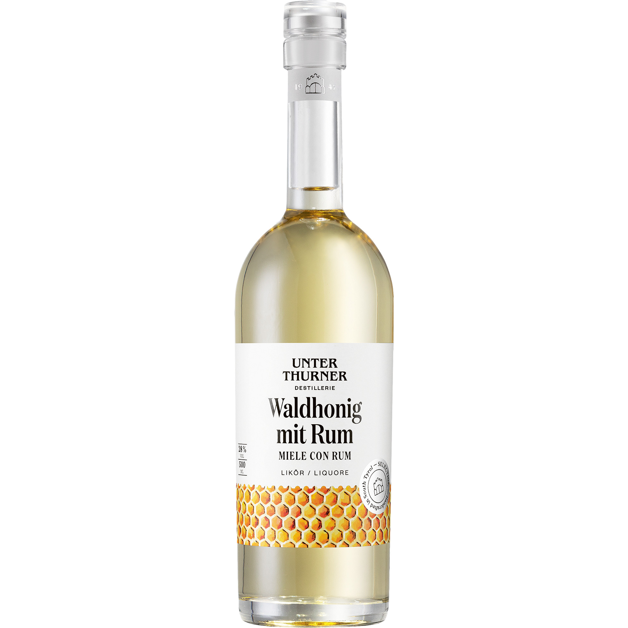 Image of Unterthurner Waldhoniglikör mit Rum, Italien, 0,5 L, 28% Vol., Südtirol, Spirituosen