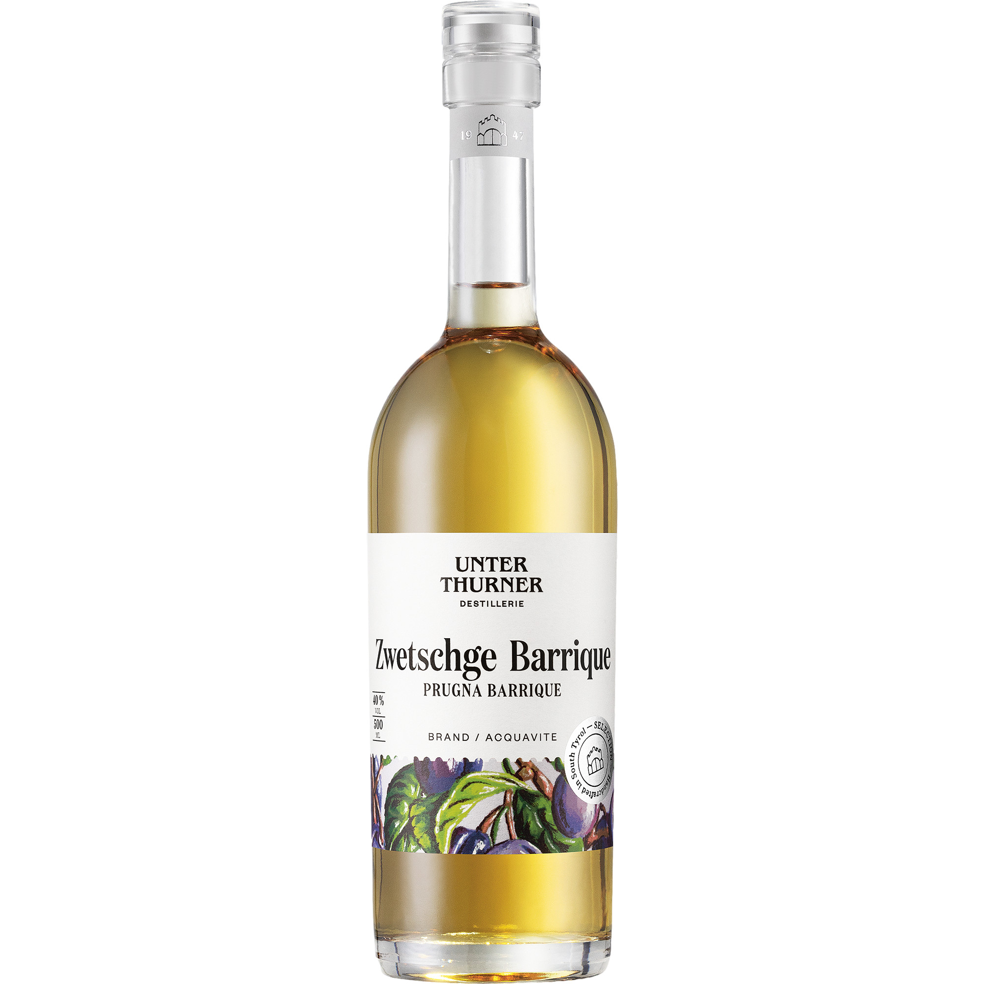 Image of Unterthurner Zwetschge Barrique, Italien, 0,5 L, 39% Vol., Piemont, Spirituosen