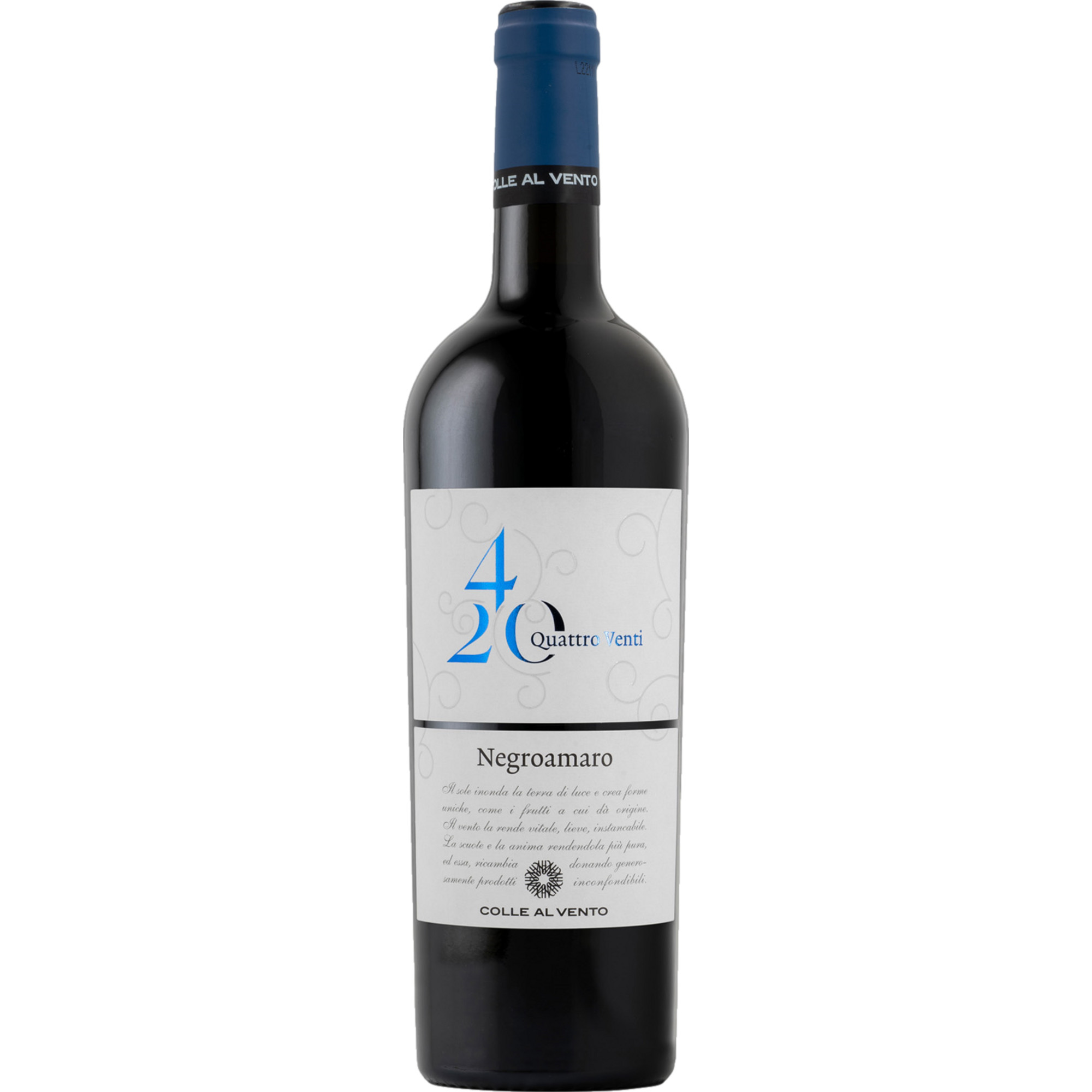 Image of Colle al Vento 4/20 Negroamaro, Salento IGP, Apulien, 2023, Rotwein