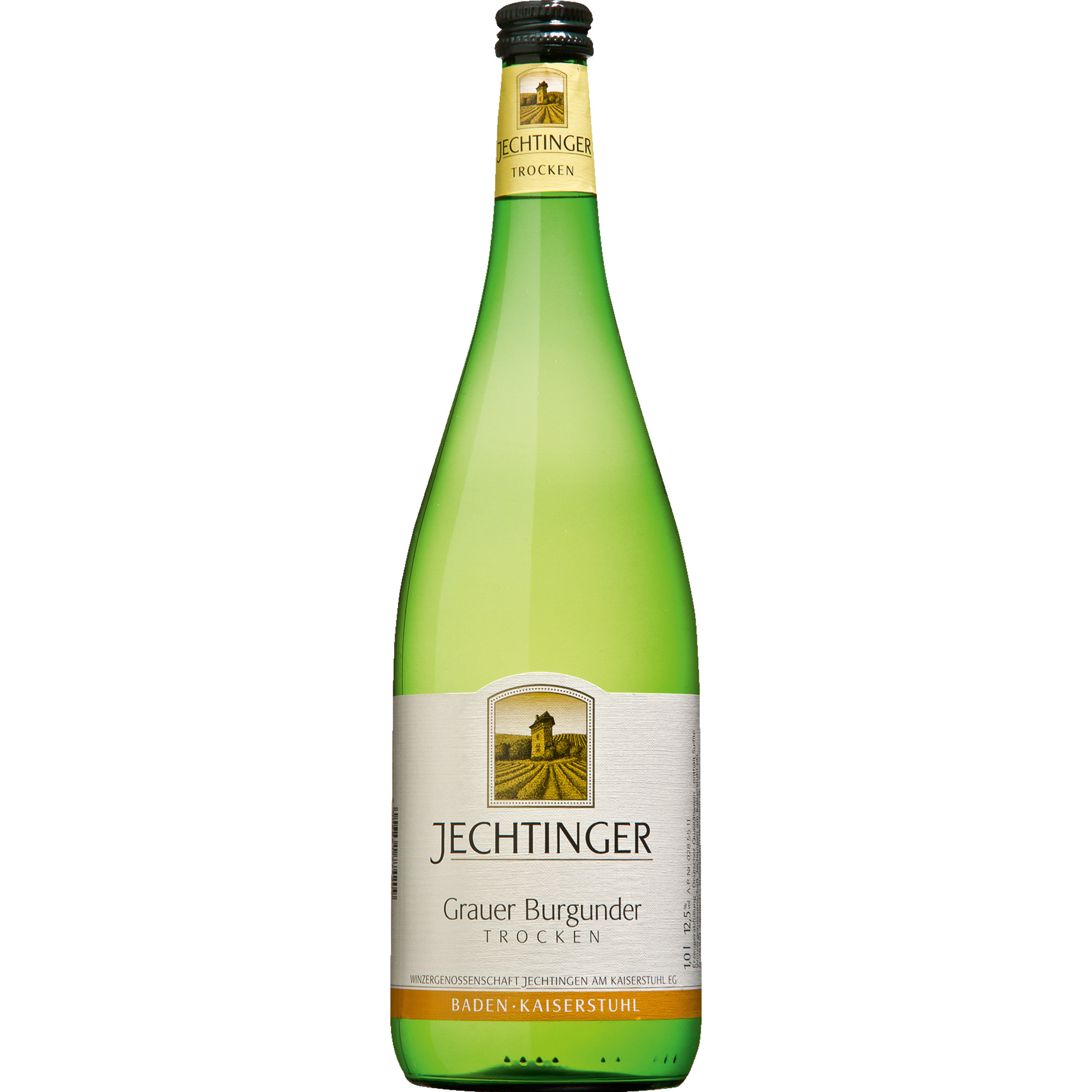 Jechtinger Grauer Burgunder QbA, trocken, Baden, 1 Liter, Baden, 2024, Weißwein