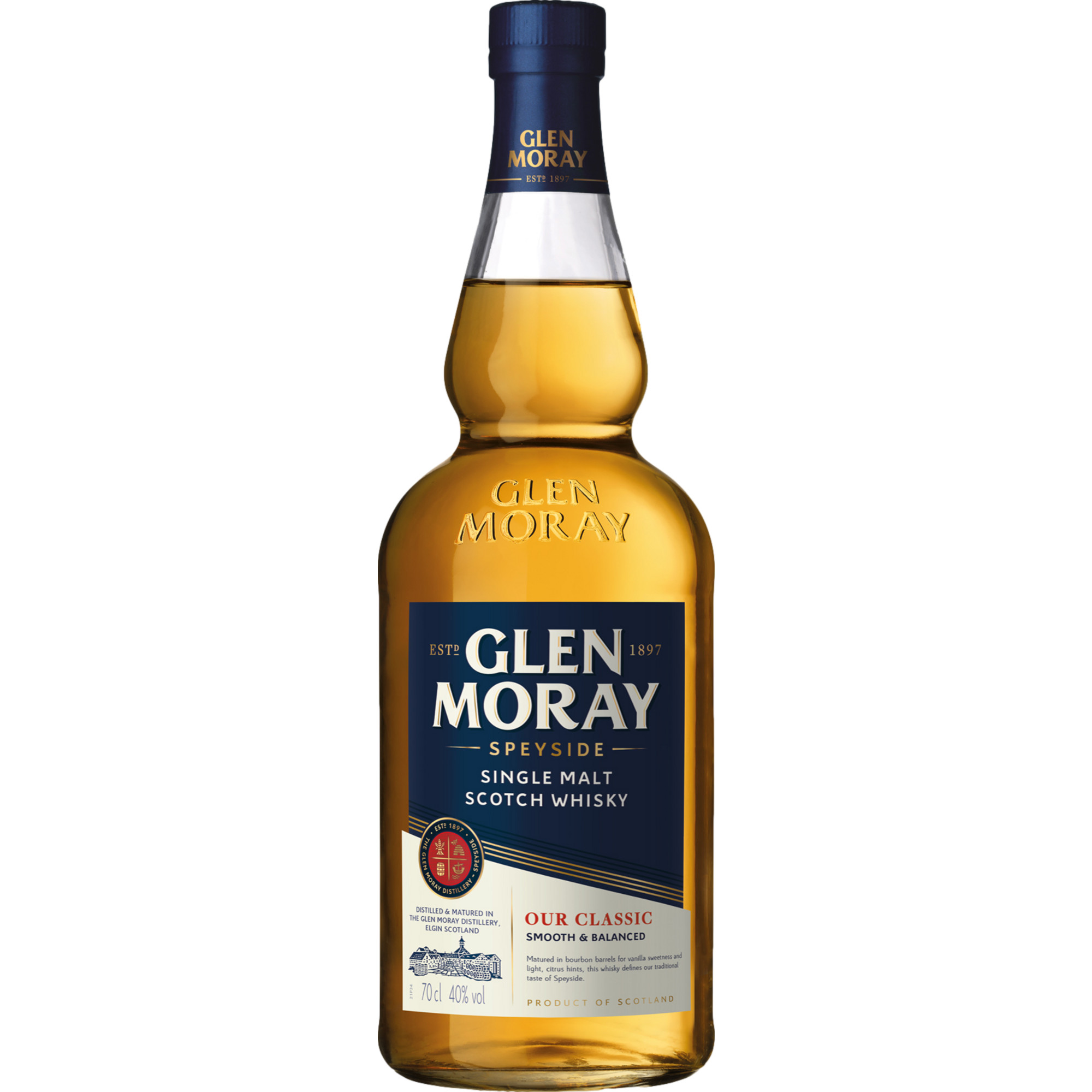Image of Glen Moray Classic Speyside Single Malt, Scotch Whisky, 0,7 L, 40% Vol., Spirituosen
