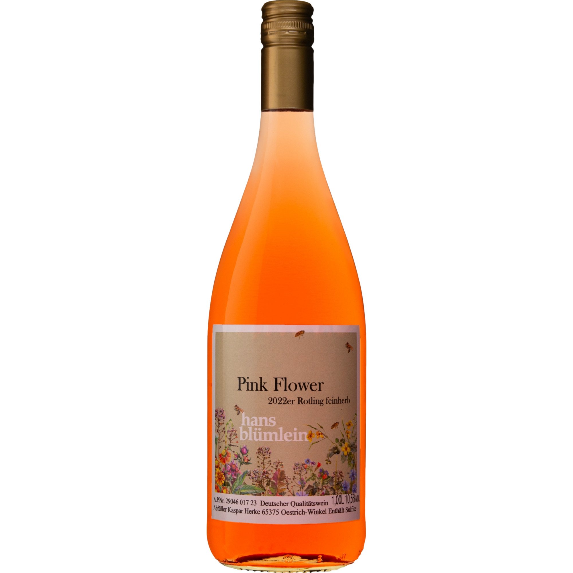 Kaspar Herke Pink Flower Rotling, Feinherb, Rheingau, 1 Liter, Rheingau, 2024, Roséwein
