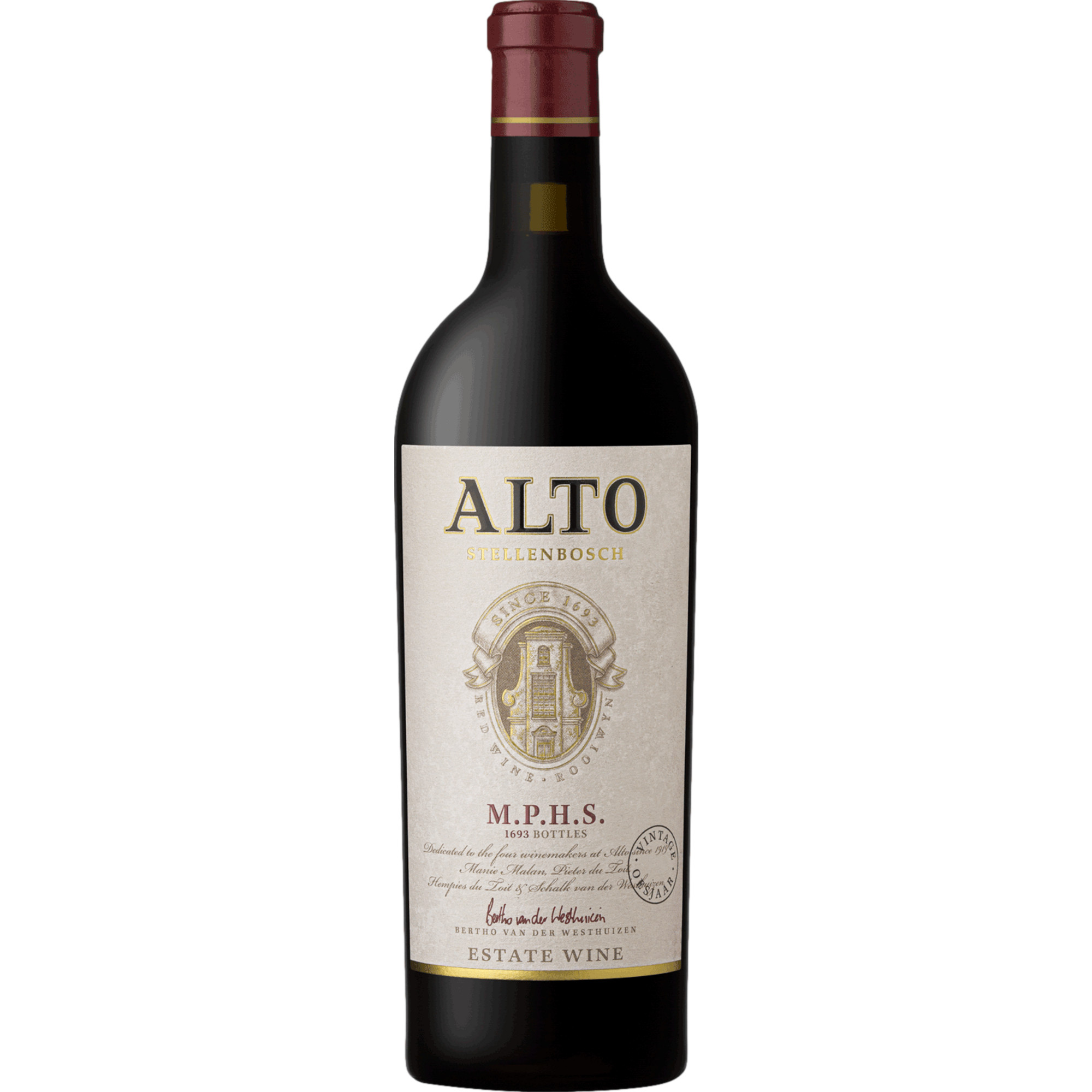 Image of Alto M.P.H.S., WO Stellenbosch, Western Cape, 2018, Rotwein