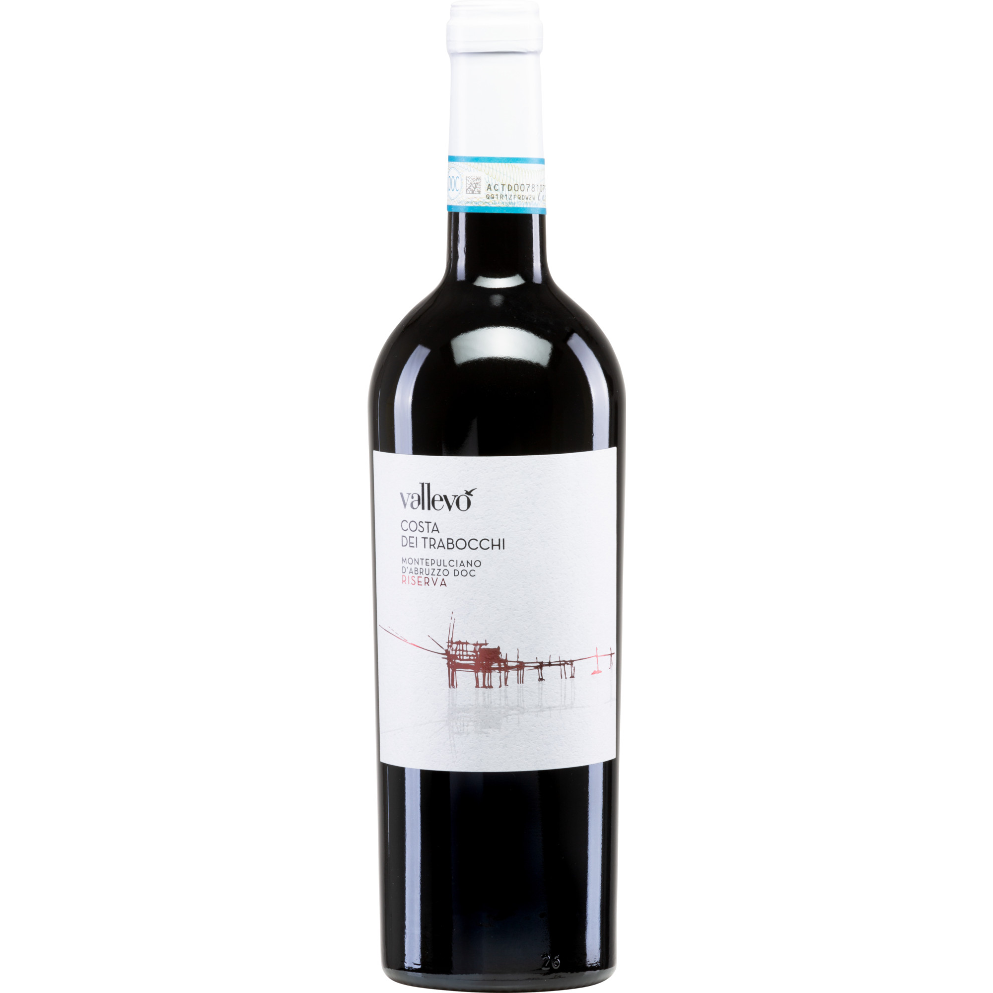 Vallevo Costa dei Trabocchi Montepulciano Riserva, Montepulciano d'Abruzzo DOC, Abruzzen, 2020, Rotwein