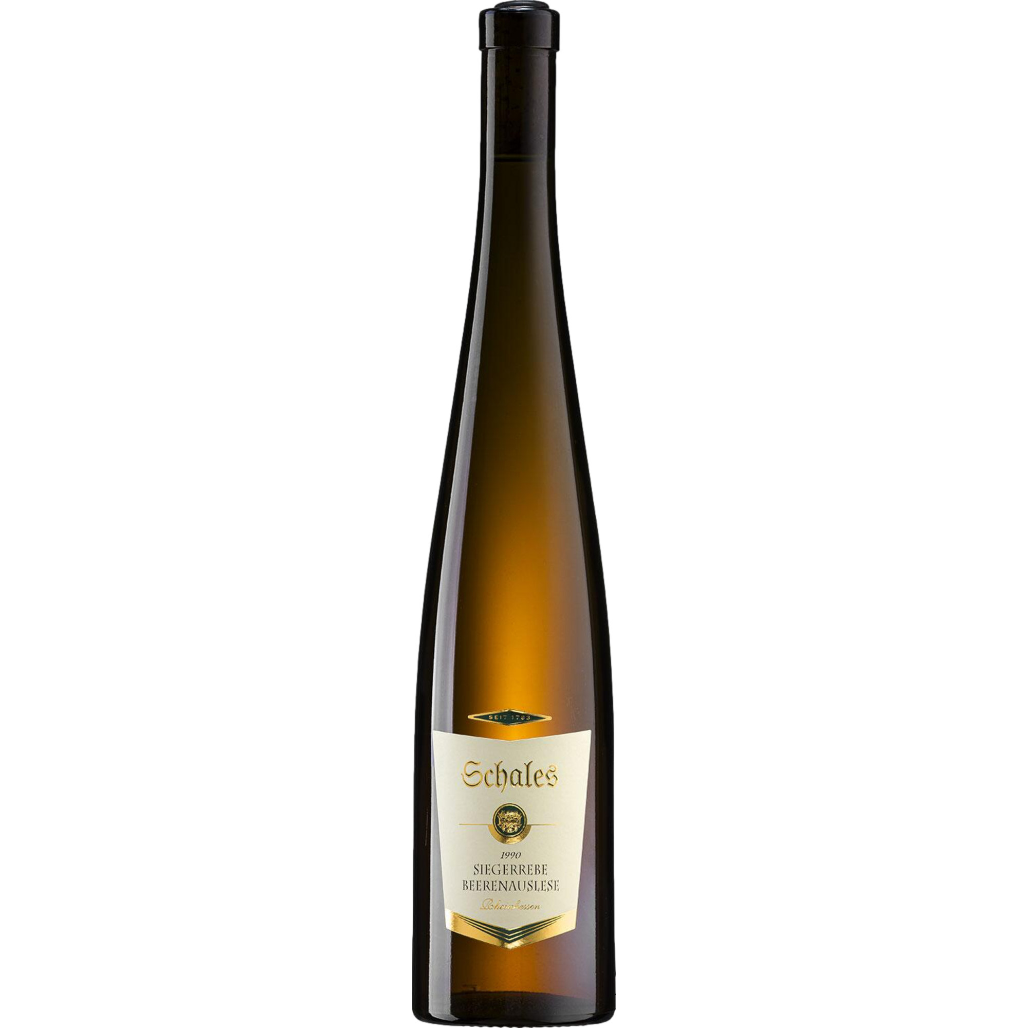 Image of Schales Siegerrebe Beerenauslese, Edelsüß, Rheinhessen, Rheinhessen, 1990, Weißwein