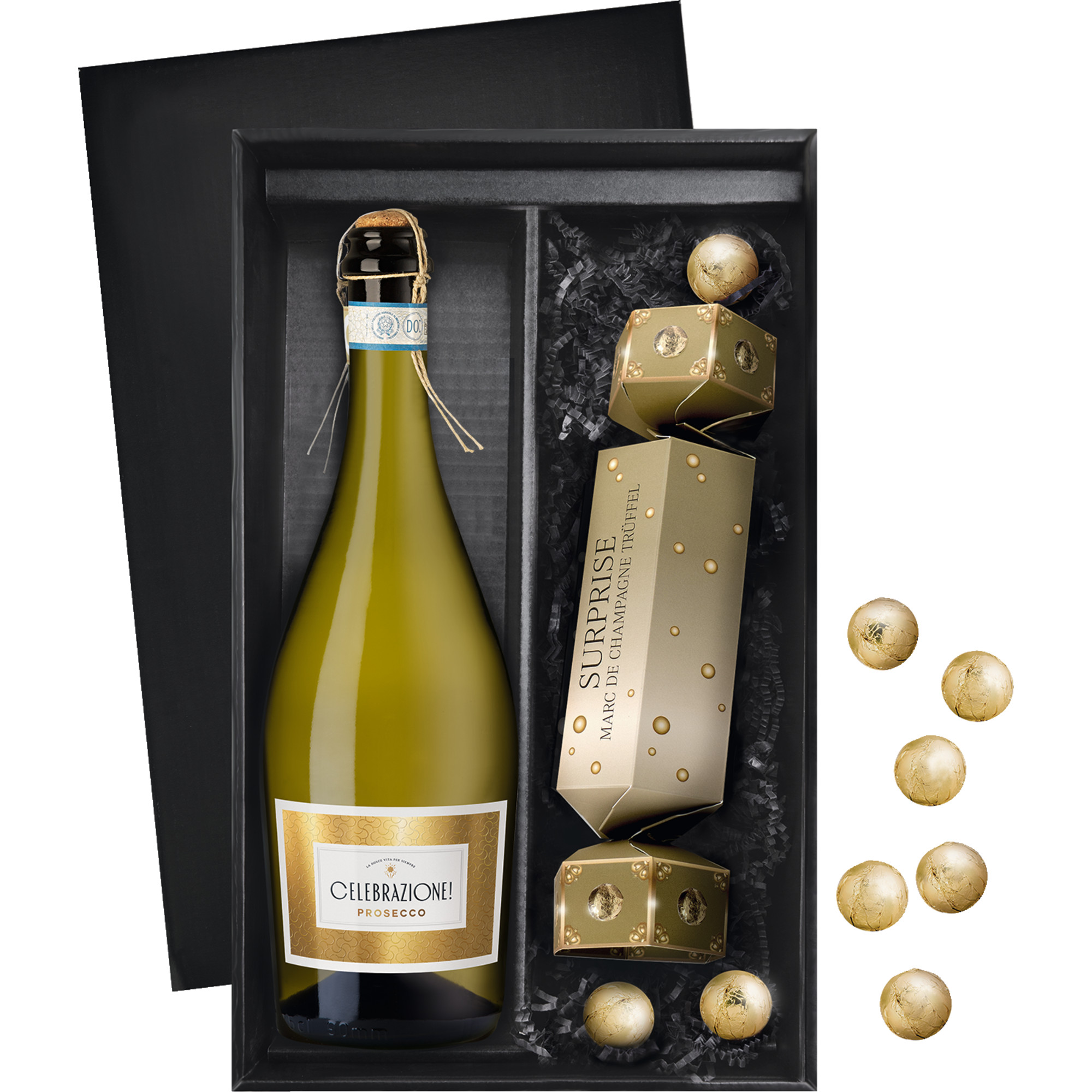 Image of Prickelnde Überraschung, Prosecco & Knallbonbon, Präsente