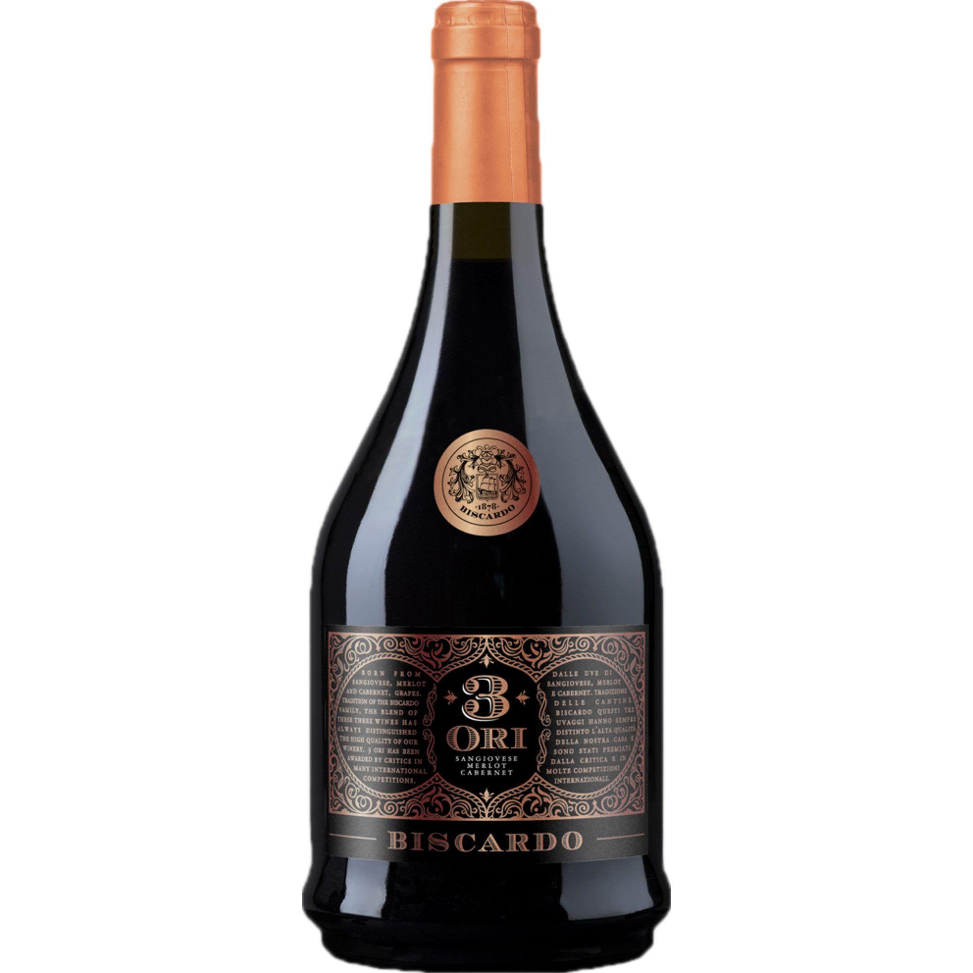 Biscardo 3 Ori Rosso, Vino Rosso d’Italia, Vino da Tavola, 2020, Rotwein