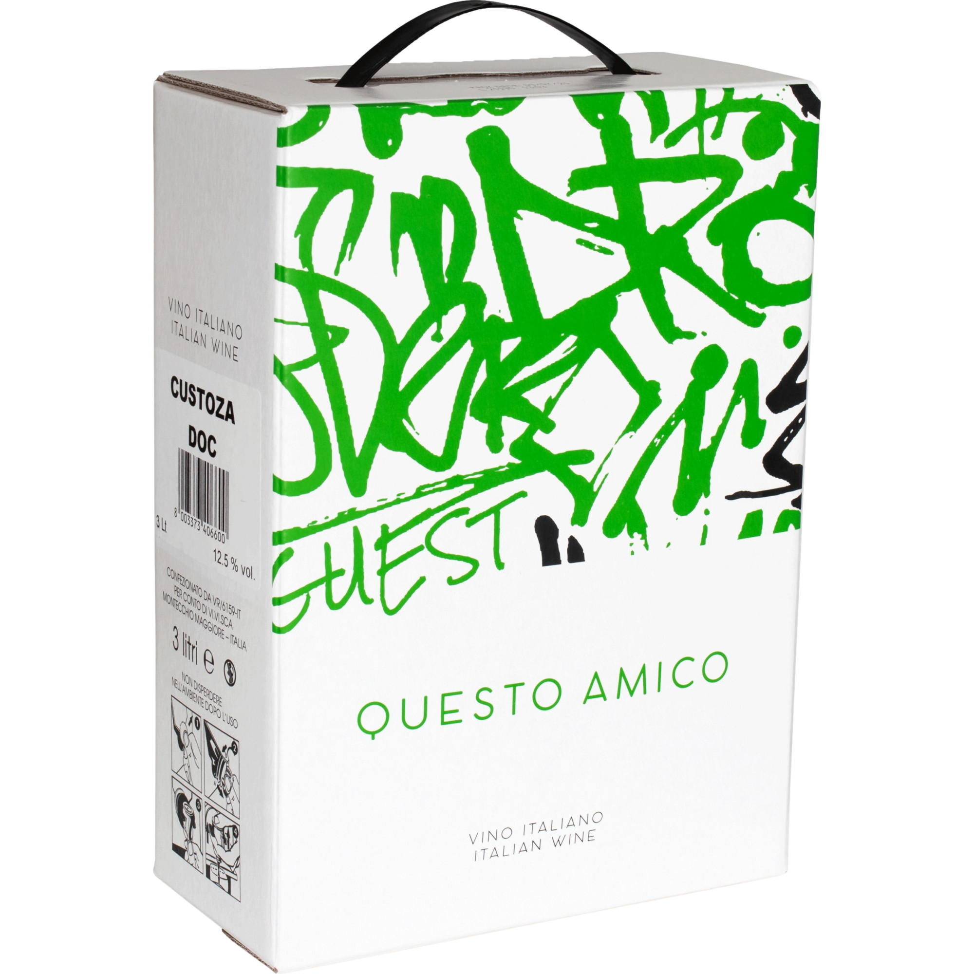 Questo Amico Custoza, Bianco di Custoza DOC, Bag in Box 3,0 L, Venetien, 2023, Weißwein