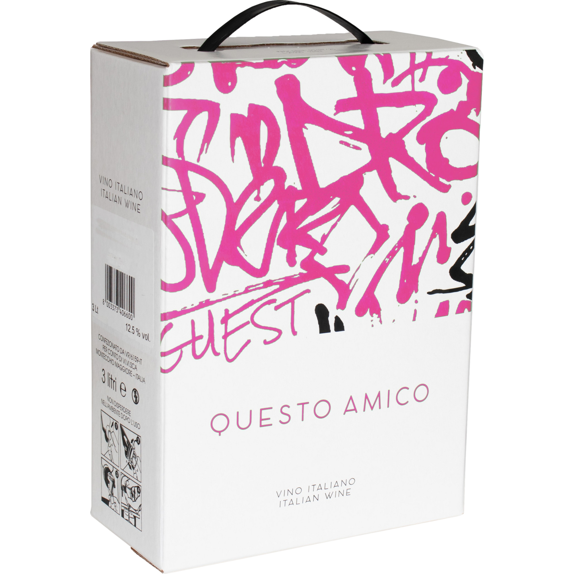 Questo Amico Vino Rosato, Vino d'Italia, Bag in Box 3,0 L, Vino da Tavola, 2023, Roséwein