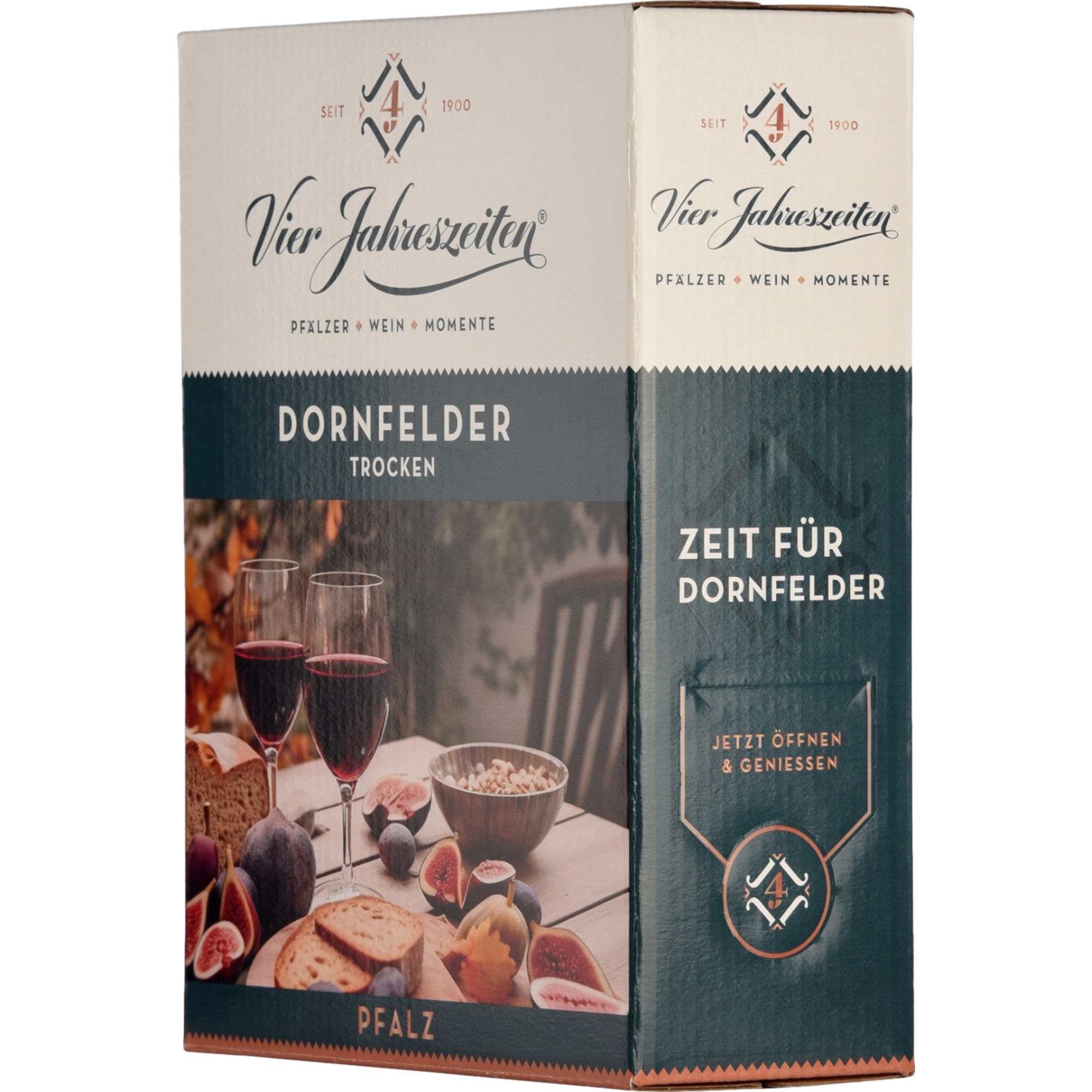 Vier Jahreszeiten Dornfelder, Trocken, Pfalz, Bag in Box Pfalz, Rotwein