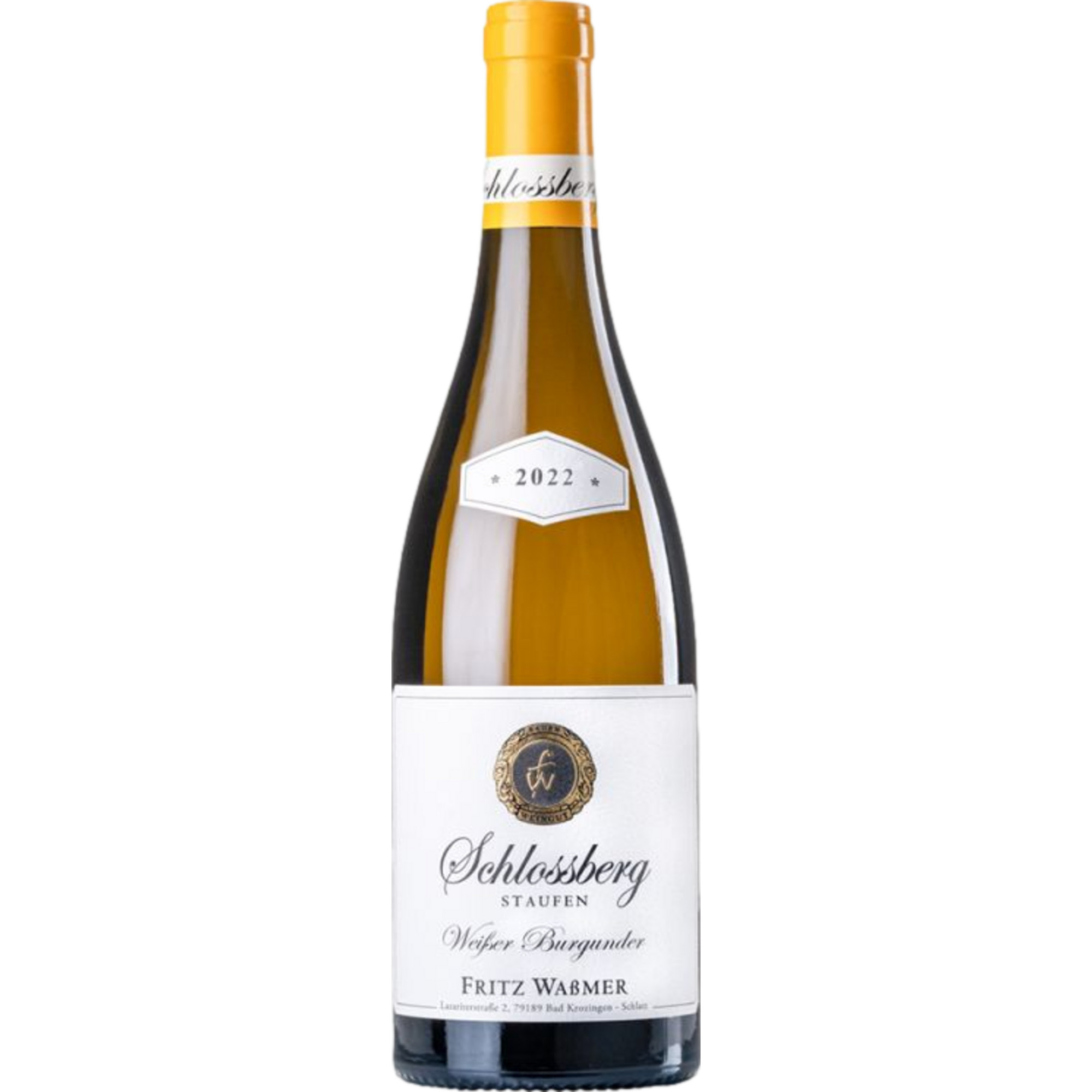 Fritz Waßmer Schlossberg Weißer Burgunder, Trocken, Baden, Baden, 2022, Weißwein