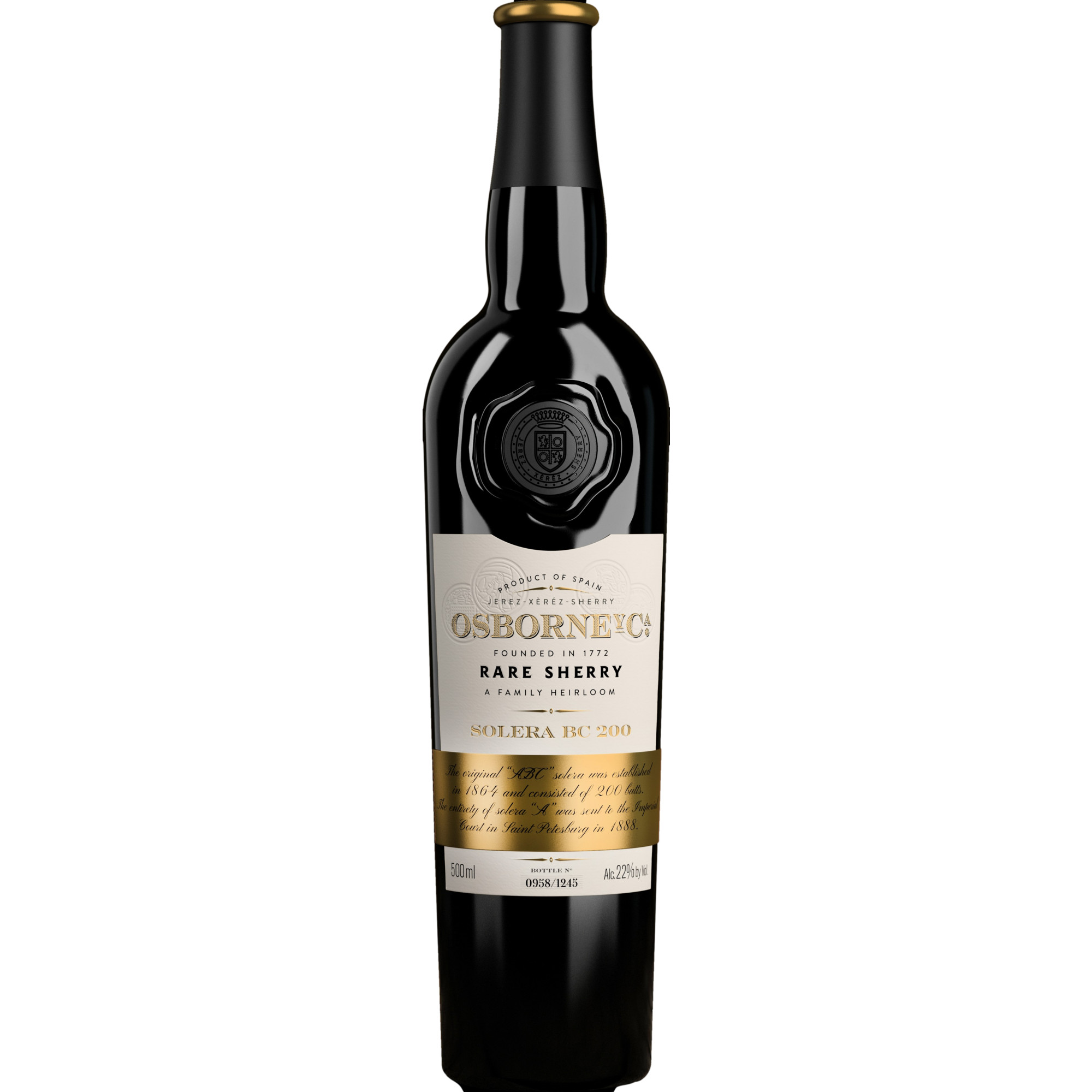 Image of Osborne Rare Sherry Oloroso Medium Solera BC200, Jerez-Xérès-Sherry DO, 0,5 L, 22% Vol., Spirituosen