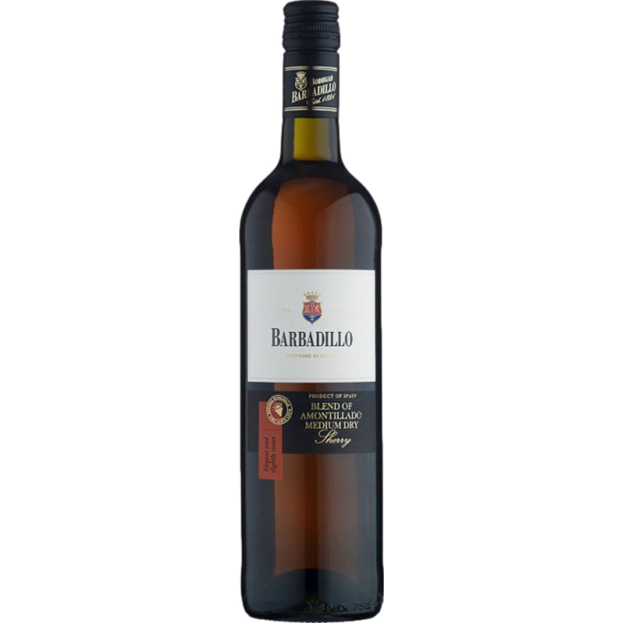 Image of Bodegas Barbadillo Amontillado Medium Dry Sherry, Jerez-Xérès-Sherry DO, 0,75L, 17,5% Vol., Sherry/Jerez, Spirituosen