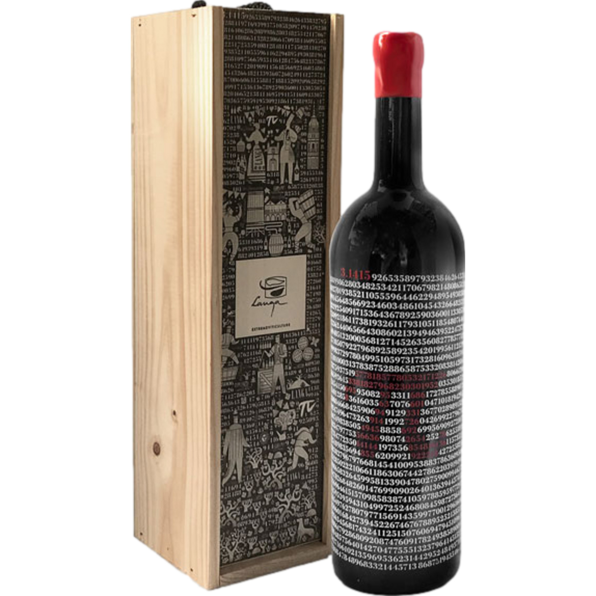 Bodegas Langa PI 3.1415 Tinto, Calatayud DO, Magnum, in Holzkiste, Aragonien, 2020, Rotwein