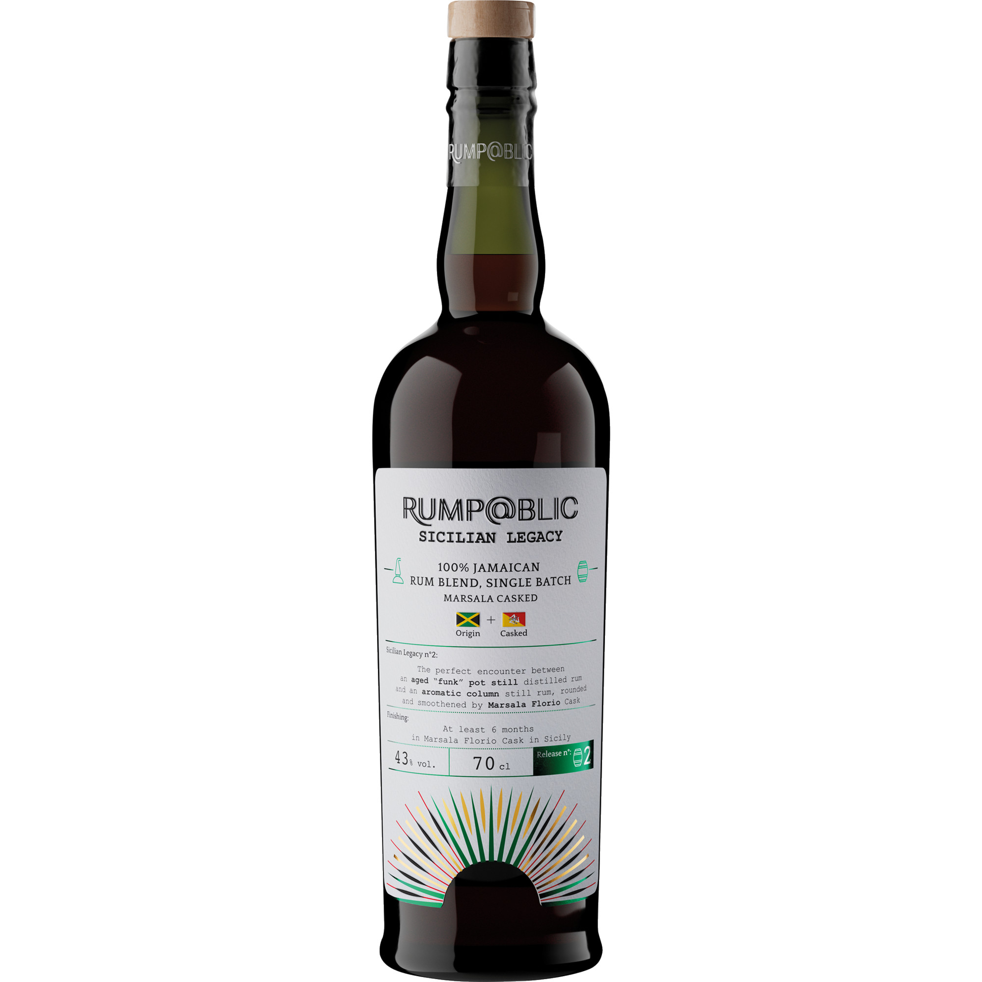 Image of Rump@blic Sicilian Legacy Jamiacan Rum Blend, Singel Batch, Marsala Casked, 0,7 L, 43% Vol., Spirituosen