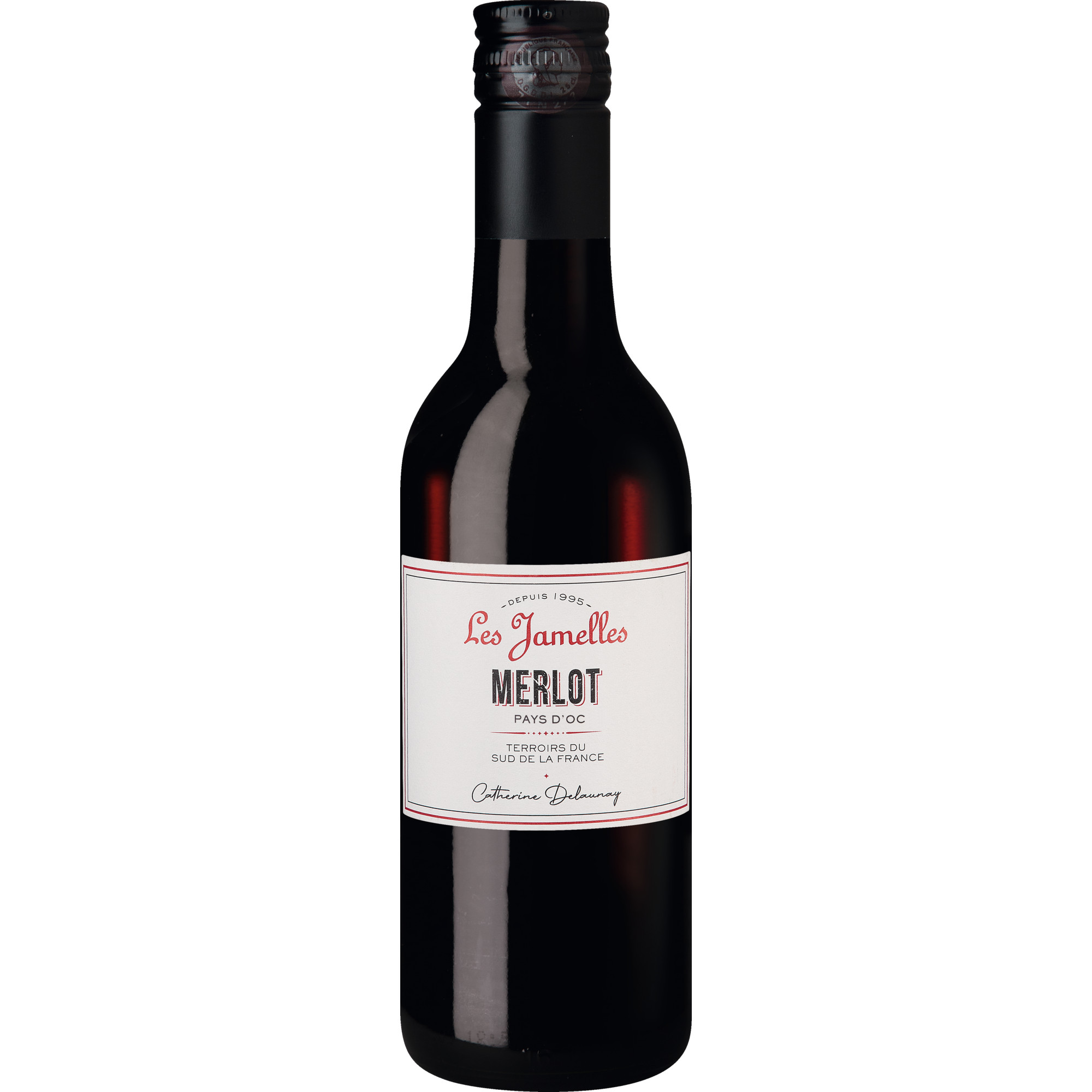 Les Jamelles Merlot, Pays d'Oc IGP, 0,25 L, Languedoc-Roussillon, 2024, Rotwein