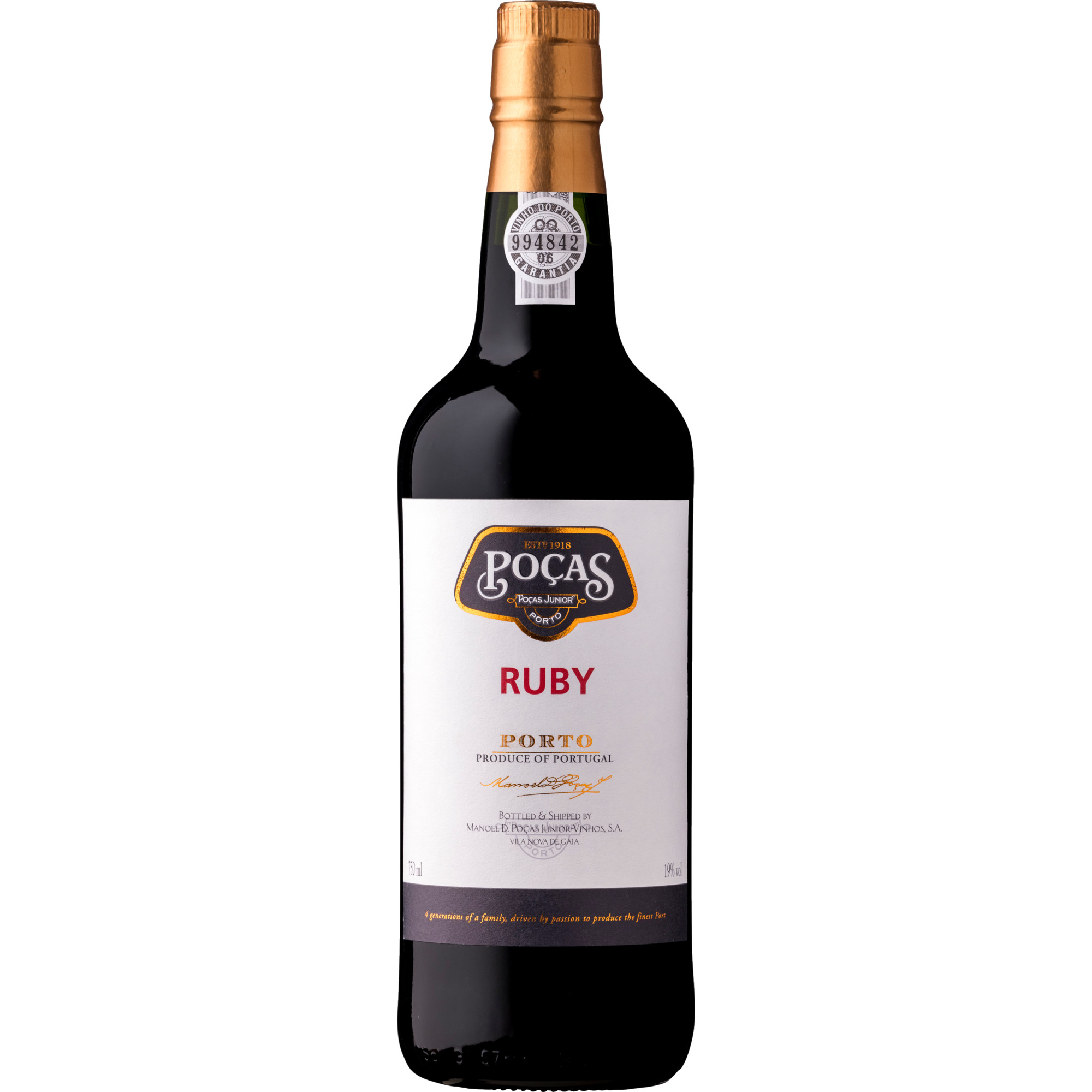 Poças Ruby Port, Vinho do Porto DOC, 0,75 L, 19% Vol., Douro, Spirituosen