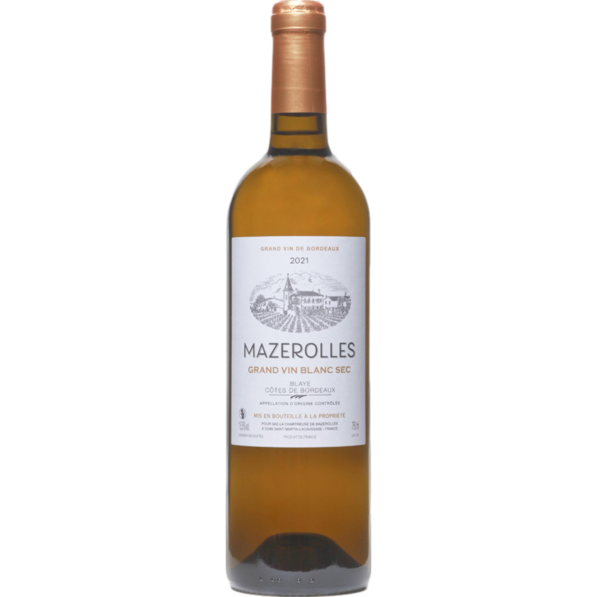 Château Mazerolles Grand Vin Blanc Sec, Bordeaux AOP, Bordeaux, 2021, Weißwein
