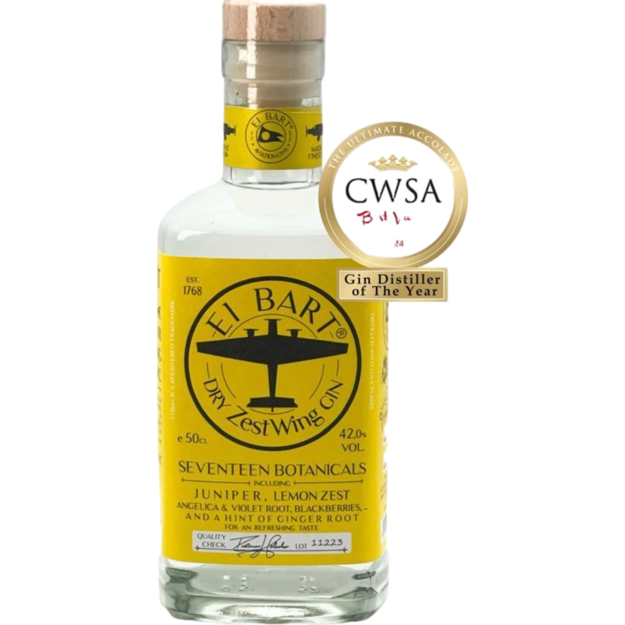 El Bart Dry ZestWing Gin, 42 % Vol., 0,5 L, Spirituosen