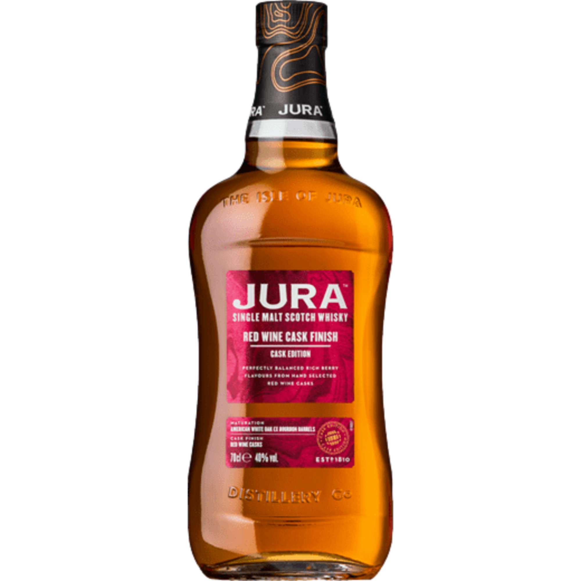 Jura Single Malt Whisky Red Wine Cask Finish, 40% Vol, 0,7L, Spirituosen - Spirituosen