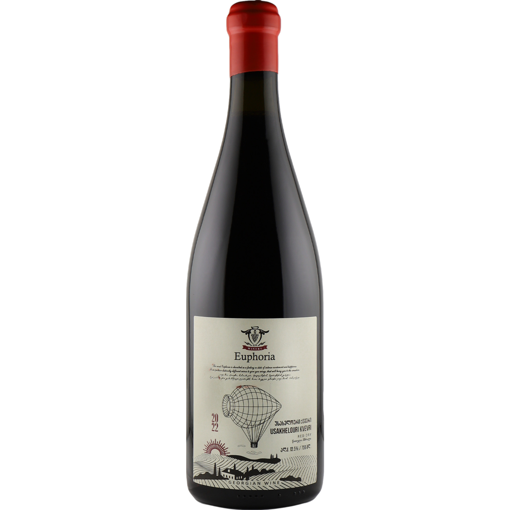 Euphoria Usakhelauri, Trocken, Georgien, Lechkhumi, 2022, Rotwein