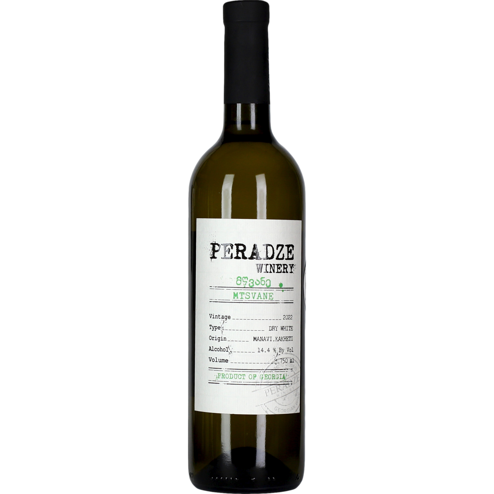 Peradze Mtsvane Classic, Trocken, Georgien, Kakheti, 2022, Weißwein