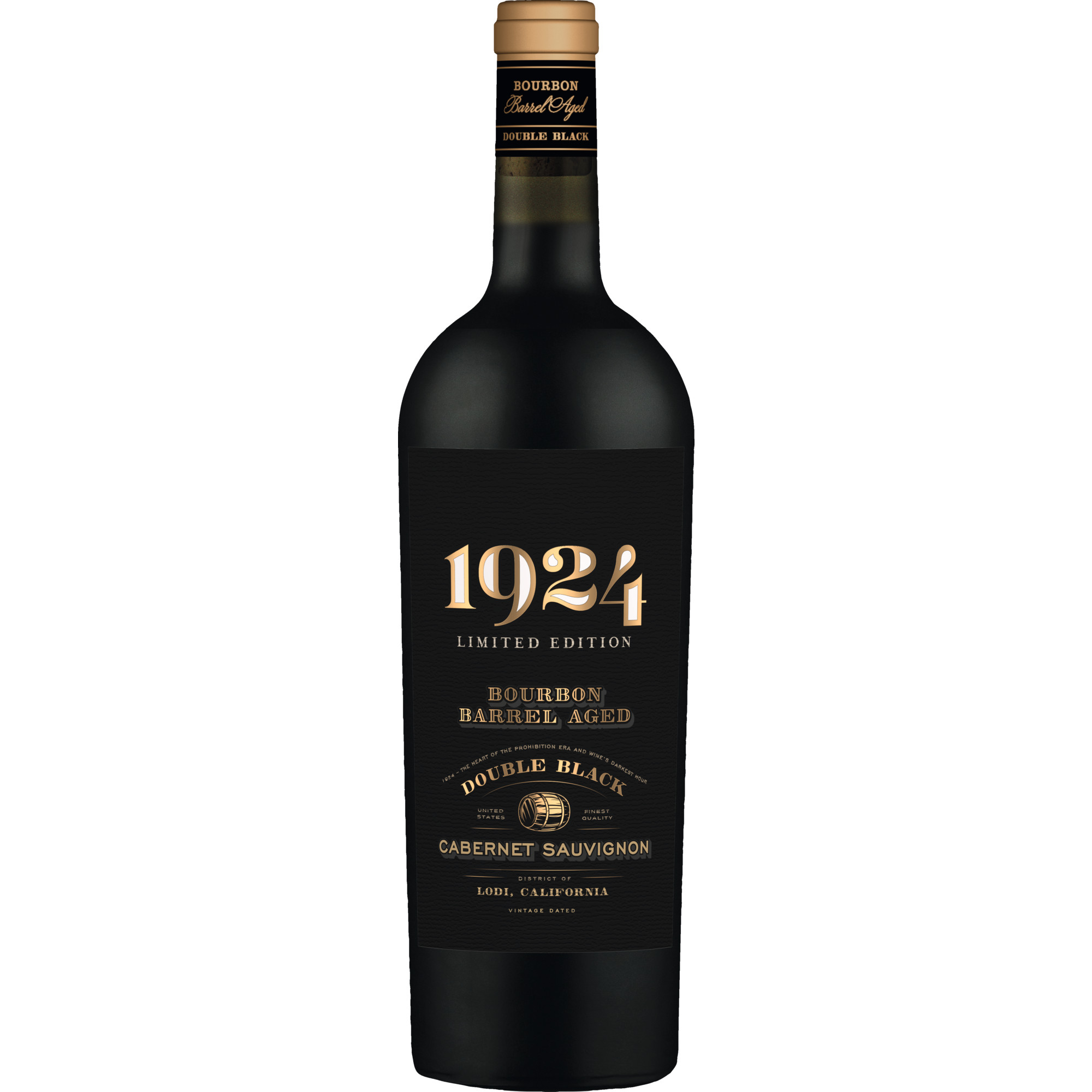 1924 Double Black Bourbon Barrel Aged, Cabernet Sauvignon, Limited Edition, Lodi, Kalifornien, 2023, Rotwein