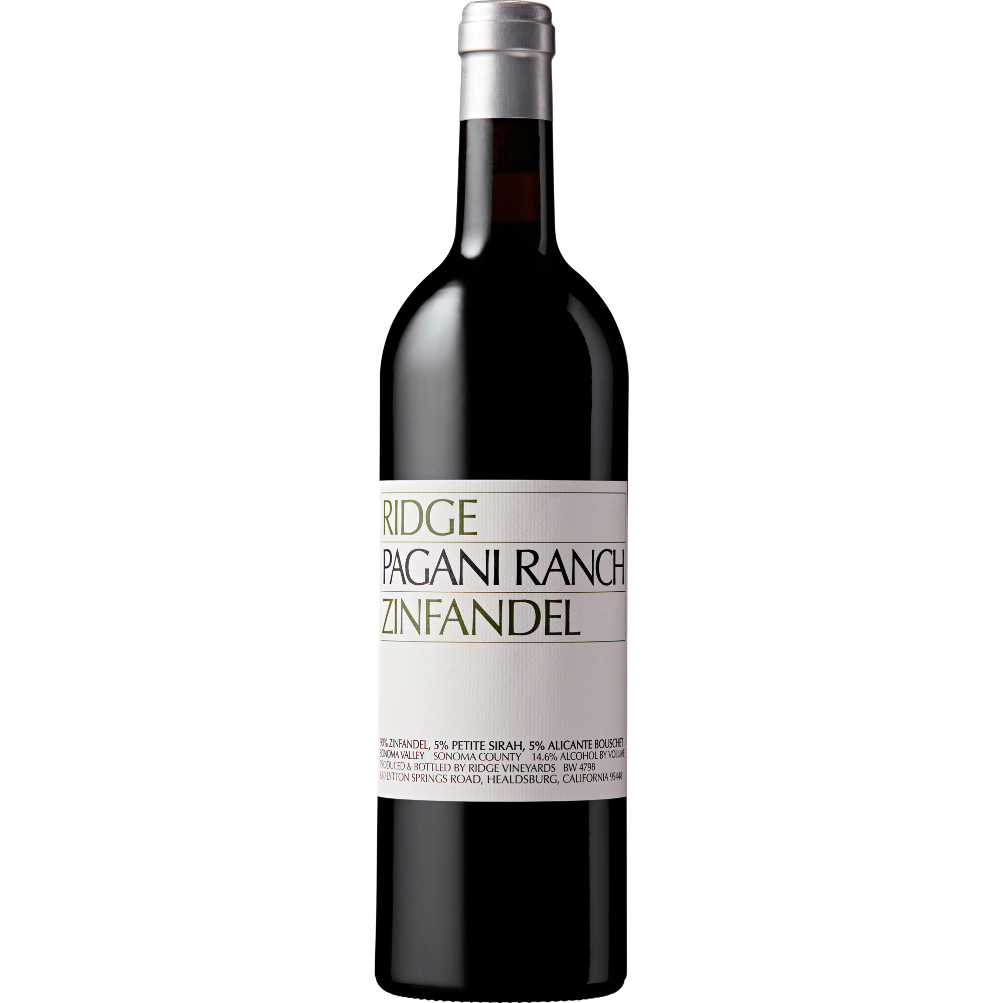Ridge Pagani Ranch Zinfandel, Sonoma County, Kalifornien, 2023, Rotwein