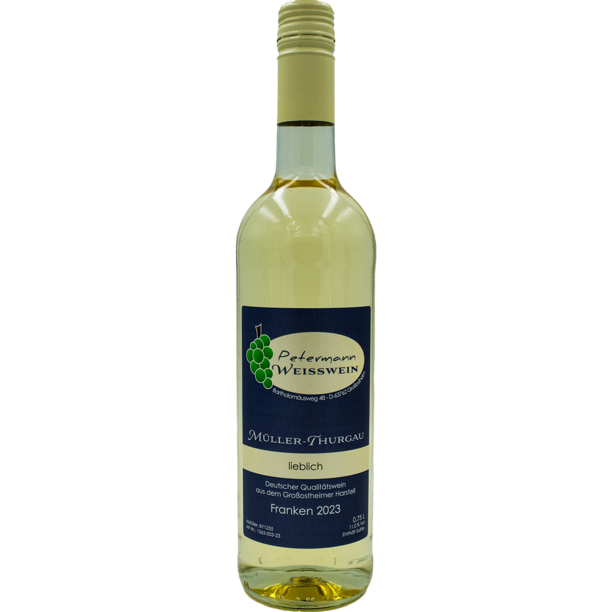 Petermann Müller-Thurgau, Lieblich, Franken, Franken, 2023, Weißwein