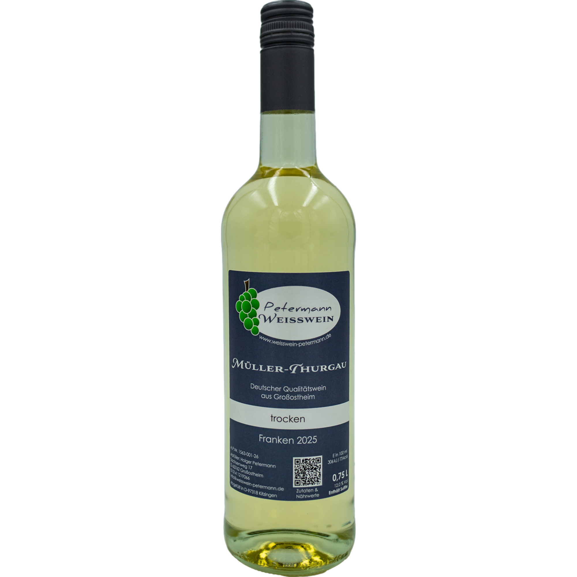 Petermann Müller-Thurgau, Trocken, Franken, Franken, 2025, Weißwein