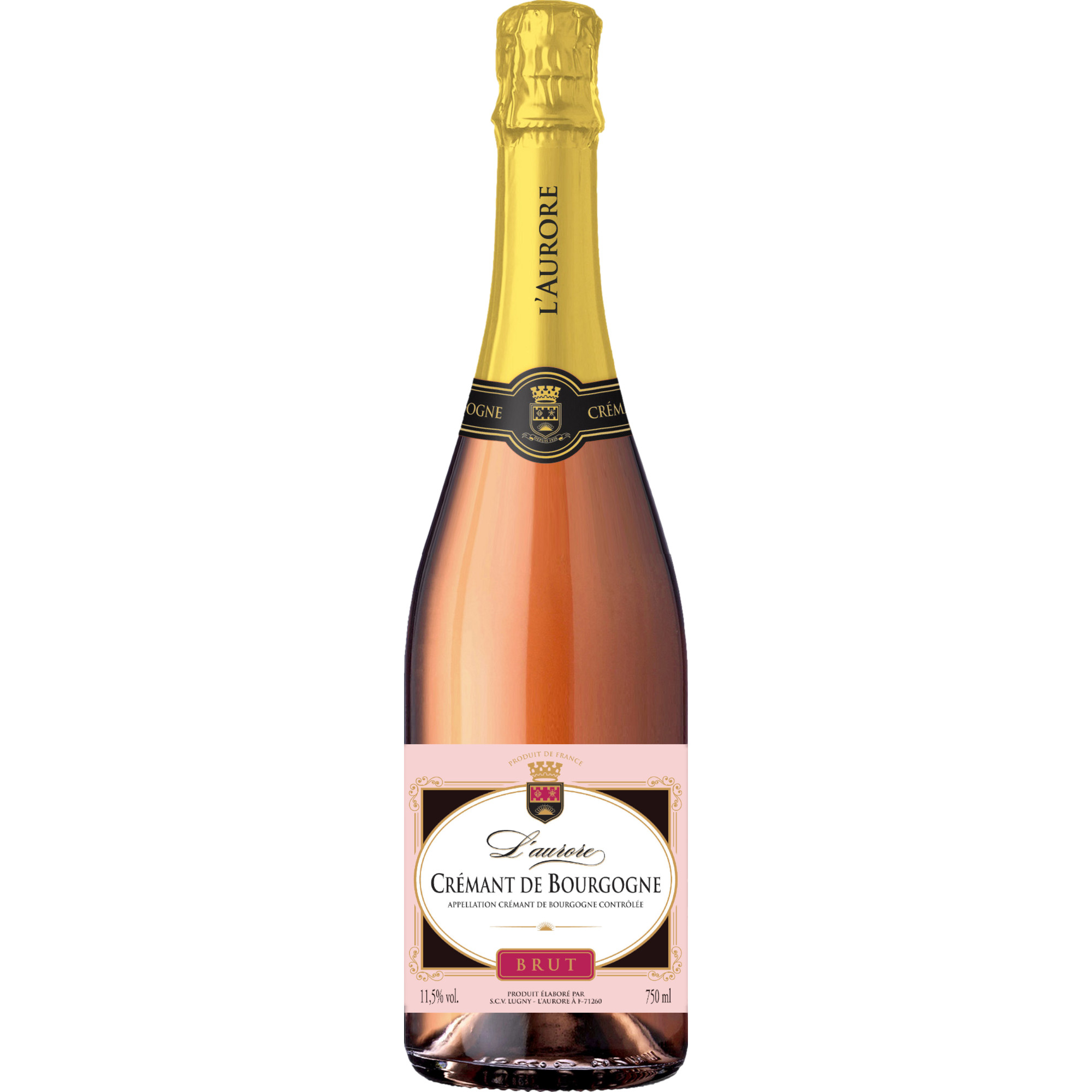 Cave de Lugny L’Aurore Crémant de Bourgogne Rosé, Brut, Crémant de Bourgogne AOP, Burgund, Roséwein