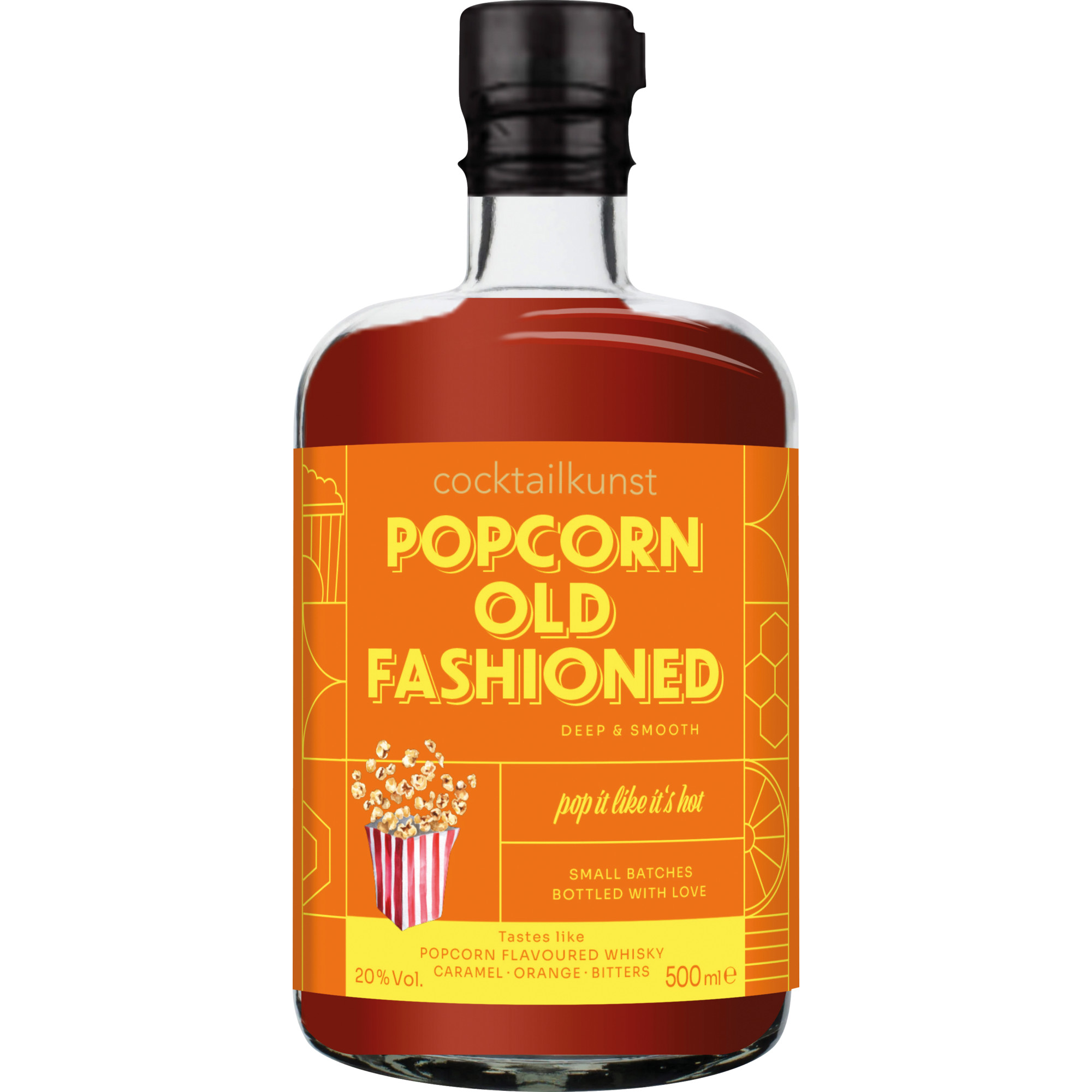 Cocktailkunst Popcorn Old Fashioned, 0,5L, 20%, Spirituosen