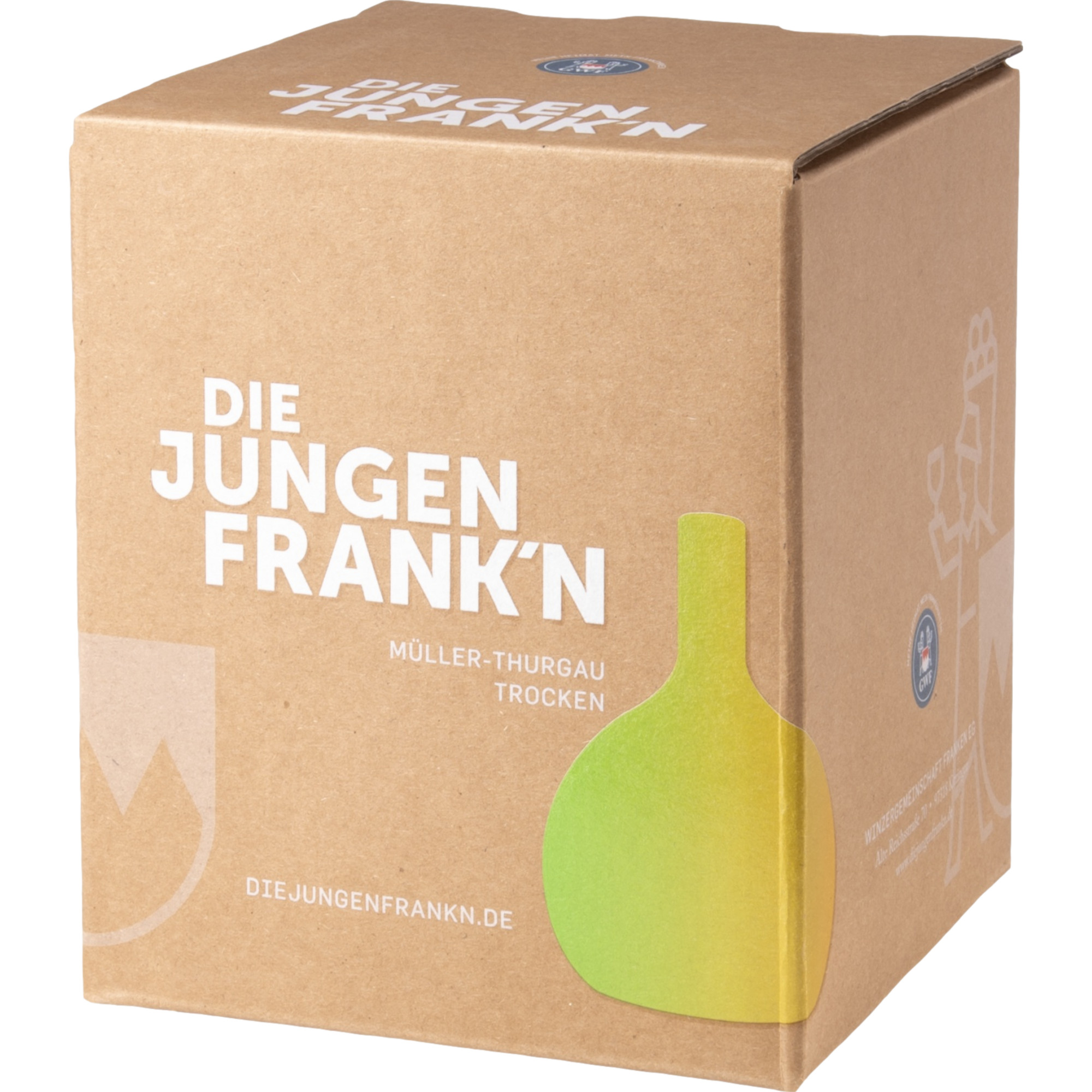 Die Jungen Frank'n Müller-Thurgau, Trocken, Franken, Bag in Box 3,0 L, Franken, 2024, Weißwein