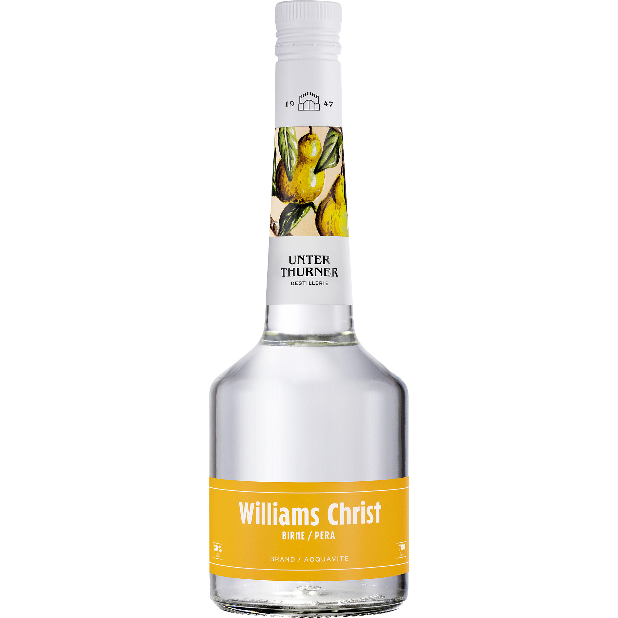 Unterthurner Williams Christ Birne Classic, 0,7 L, 39% Vol., Spirituosen
