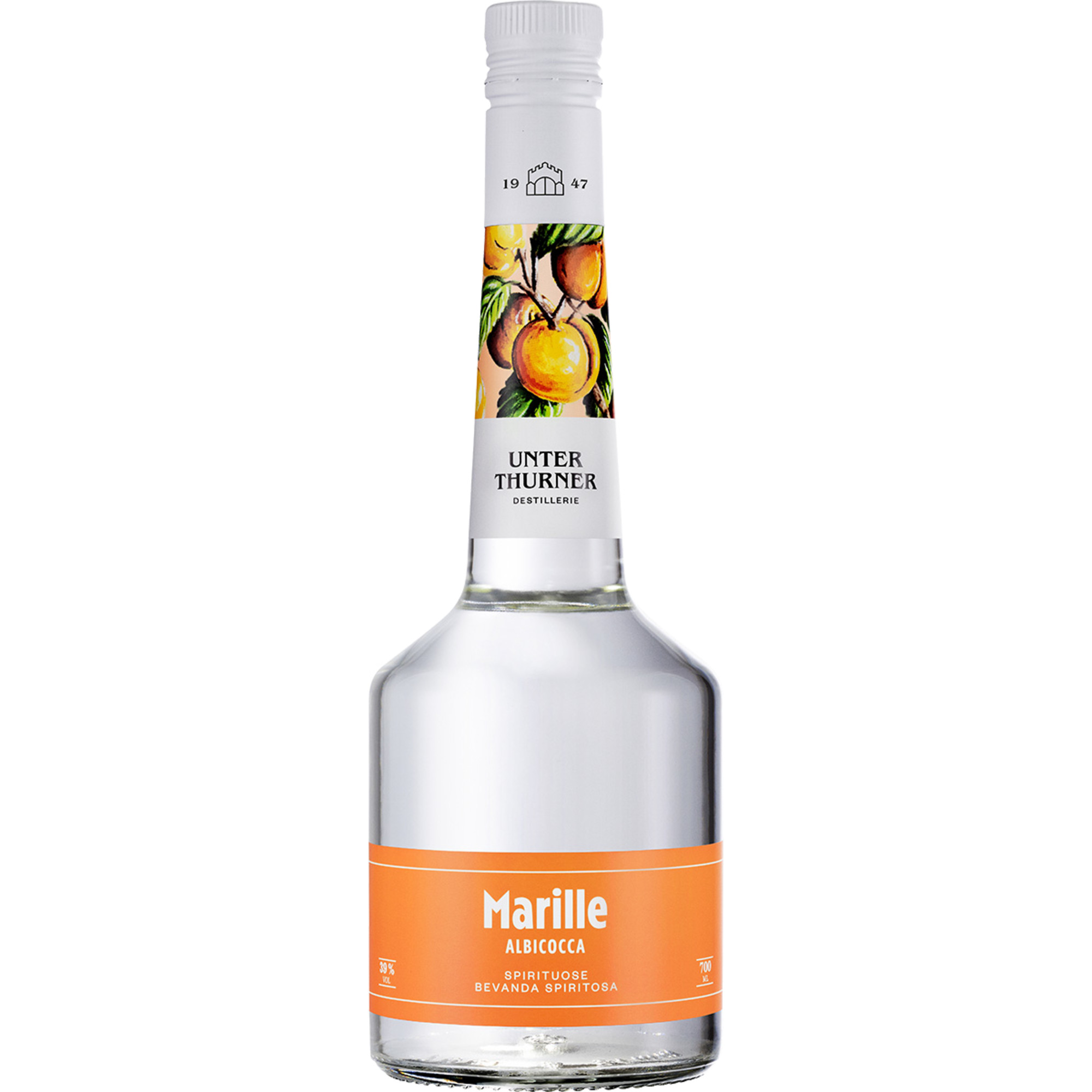 Unterthurner Marille Classic, 0,7 L, 39% Vol., Spirituosen