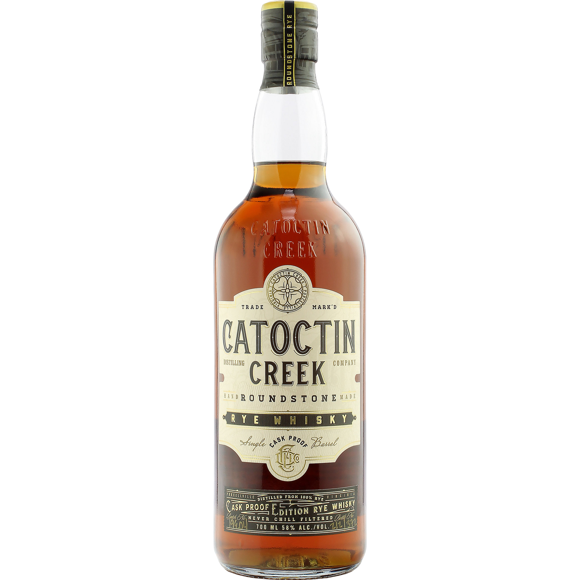 Image of Catoctin Creek Roundstone Single Barrel Rye, Cask Proof, 0,7 L, 58 % Vol., Spirituosen