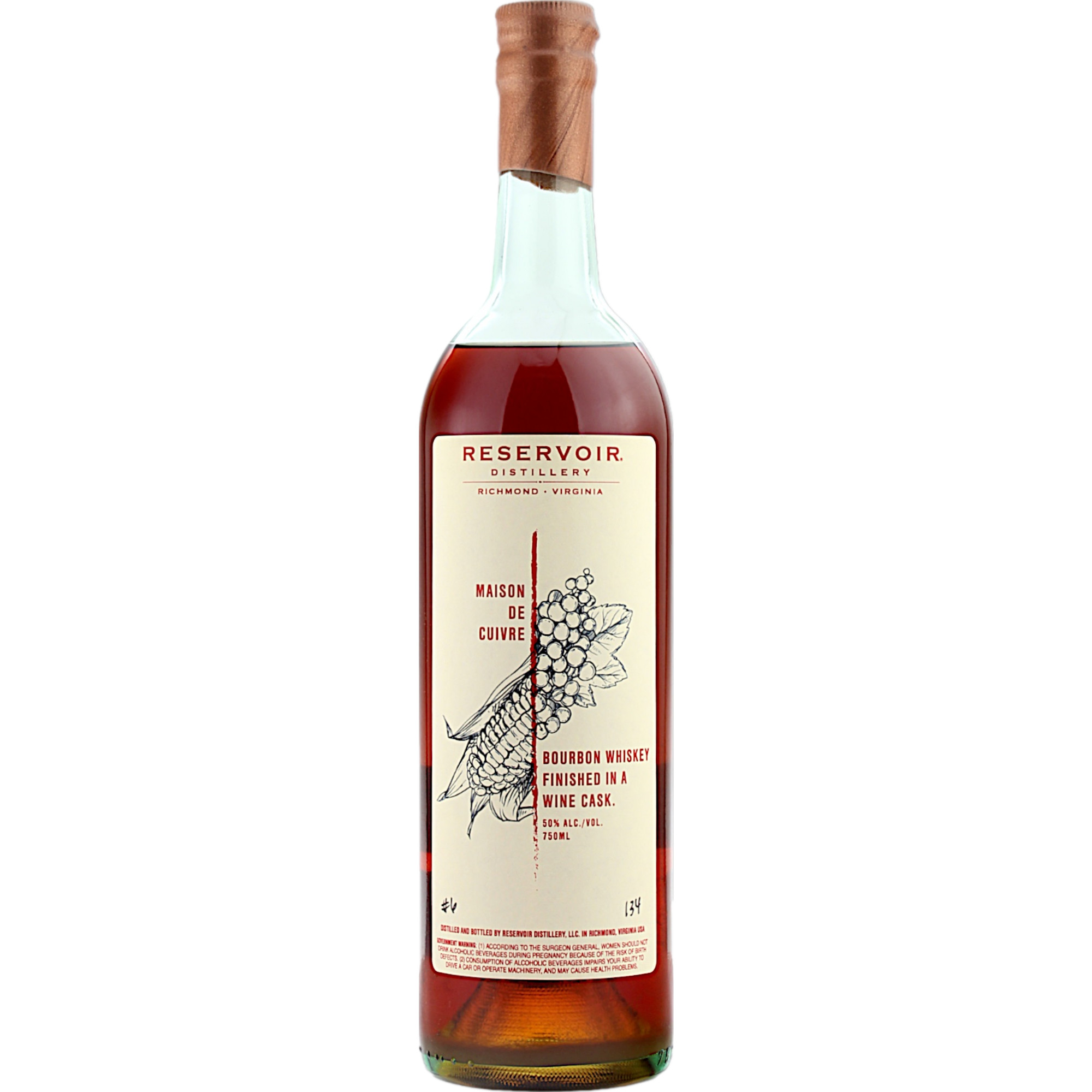 Reservoir Maison de Cuivre Bourbon, 0,7 L, 50 % Vol., Spirituosen