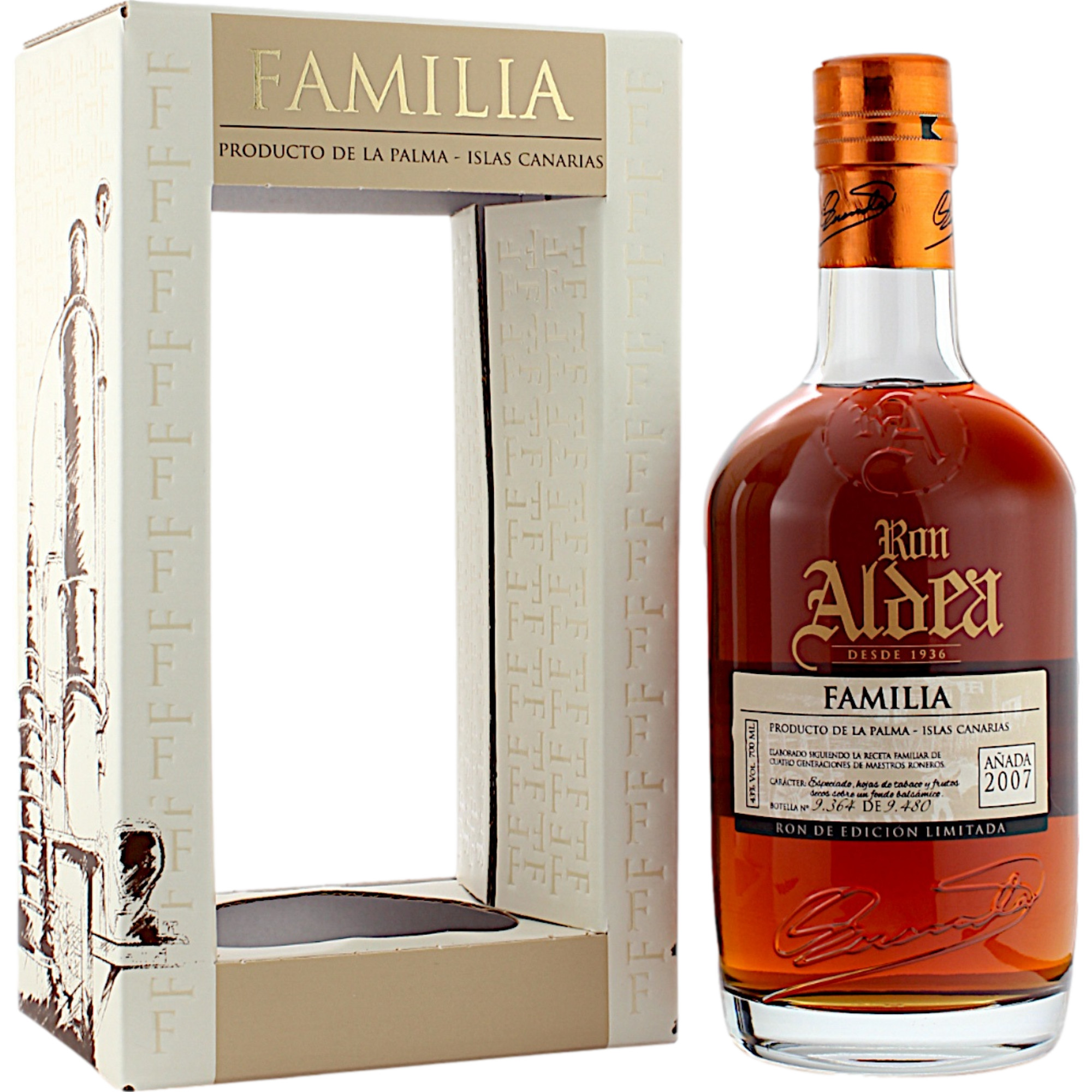 Ron Aldea Familia, Rum, 0,7 L, 43 % Vol., Spirituosen