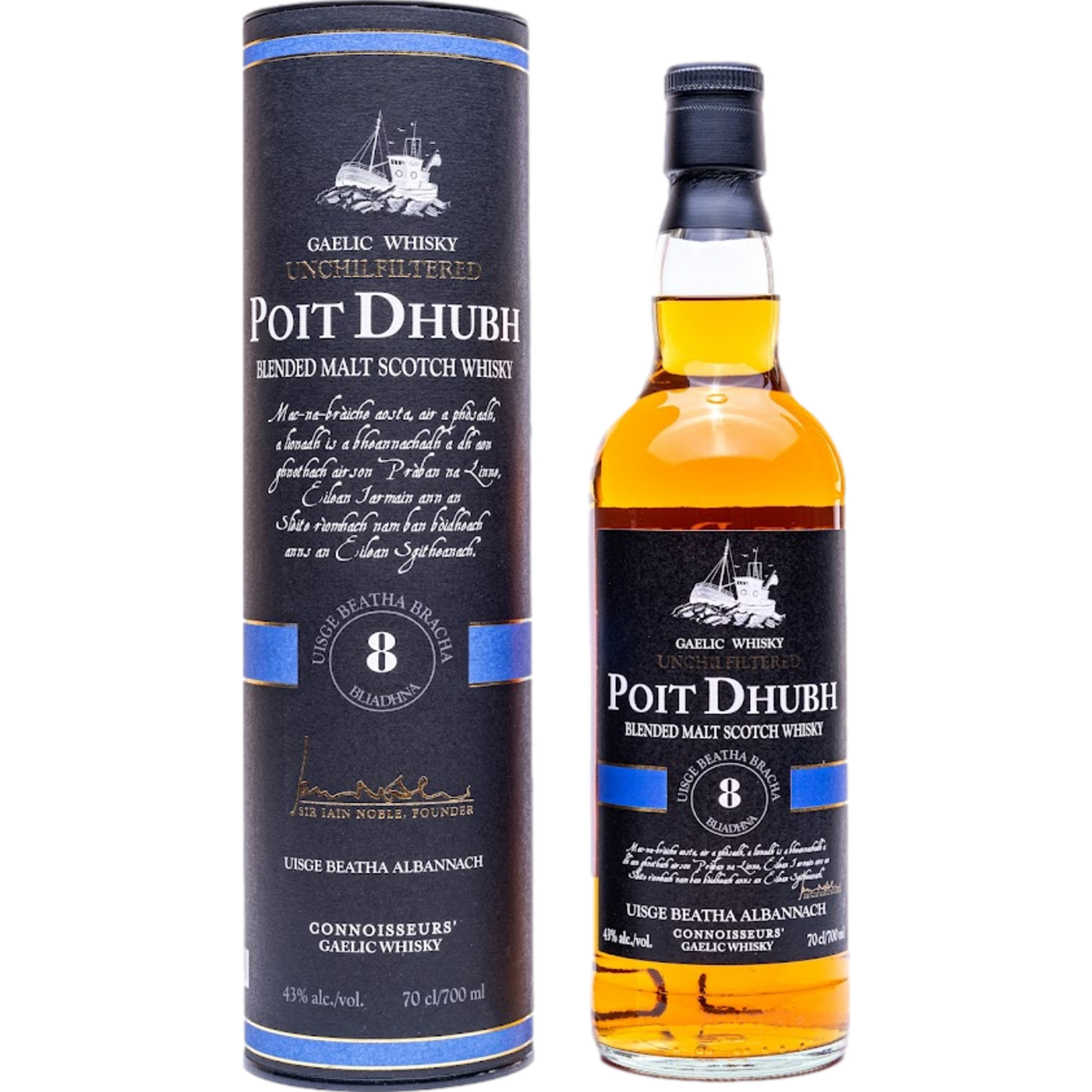 Gaelic Whiskies Poit Dhubh Malt 8 Jahre, Scotch Whiskey, 0,7 L, 43% Vol., Schottland, Spirituosen