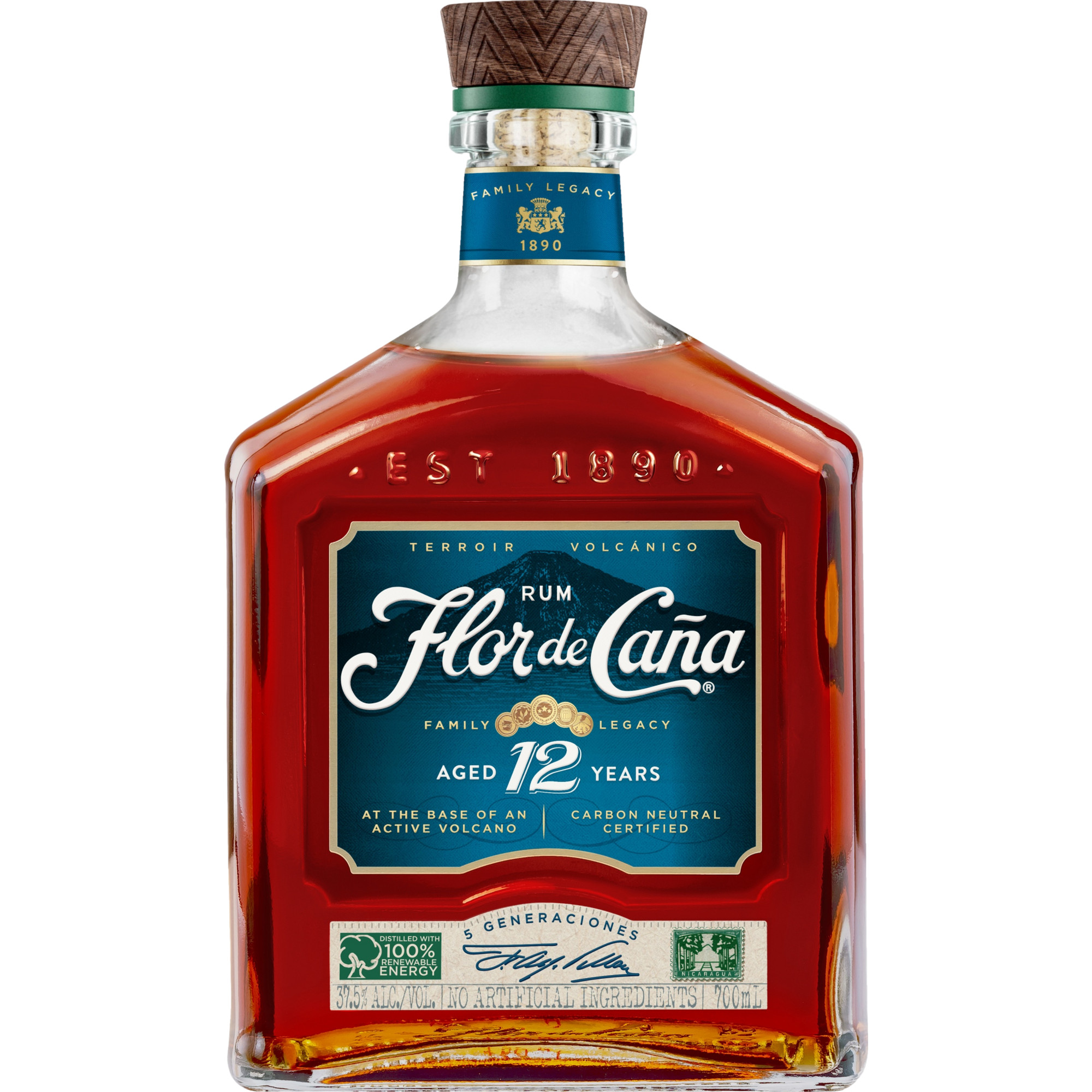 Flor de Caña Rum 12 Year, 37,5% Vol., 0,7 L, Spirituosen