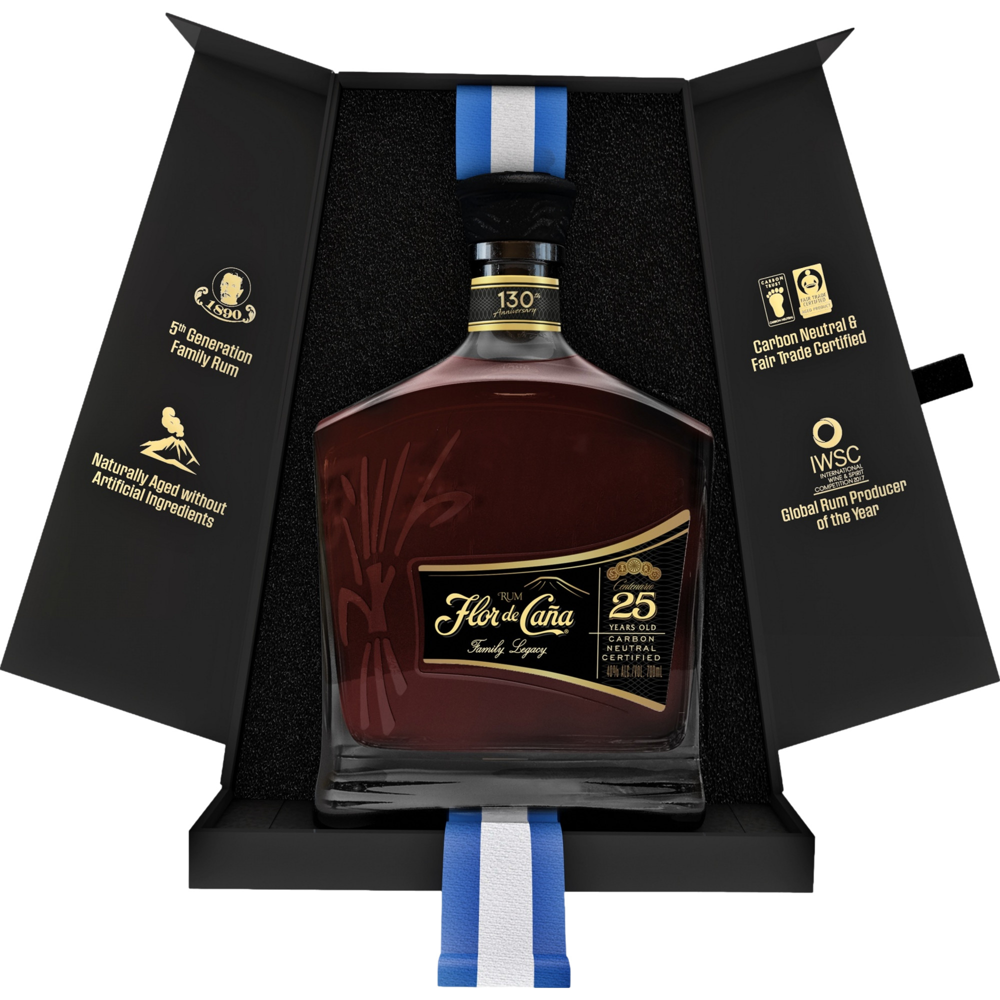 Flor de Caña Rum 25 Year, 40% Vol., 0,7 L, Spirituosen
