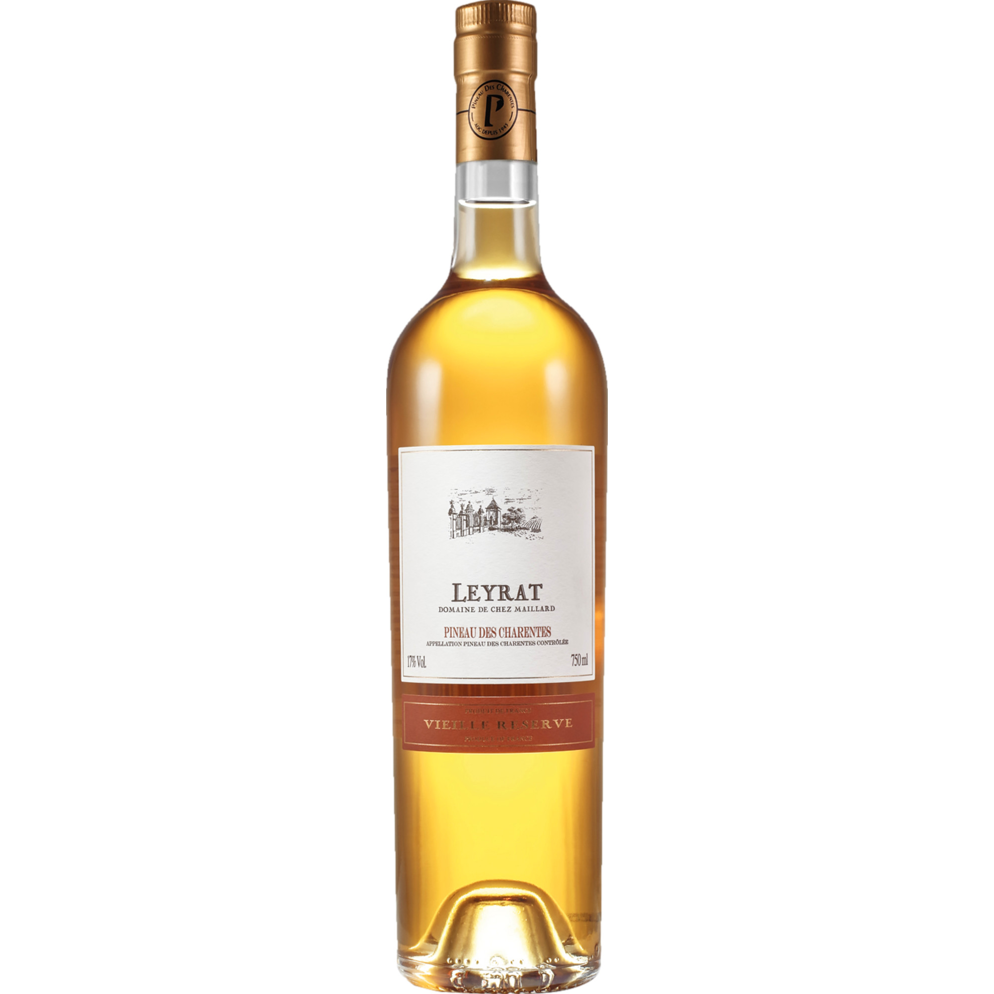 Leyrat Pineau Vieilles Reserves, Pineau des Charentes AOP, 0,7 L, 20% Vol., Cognac, Spirituosen