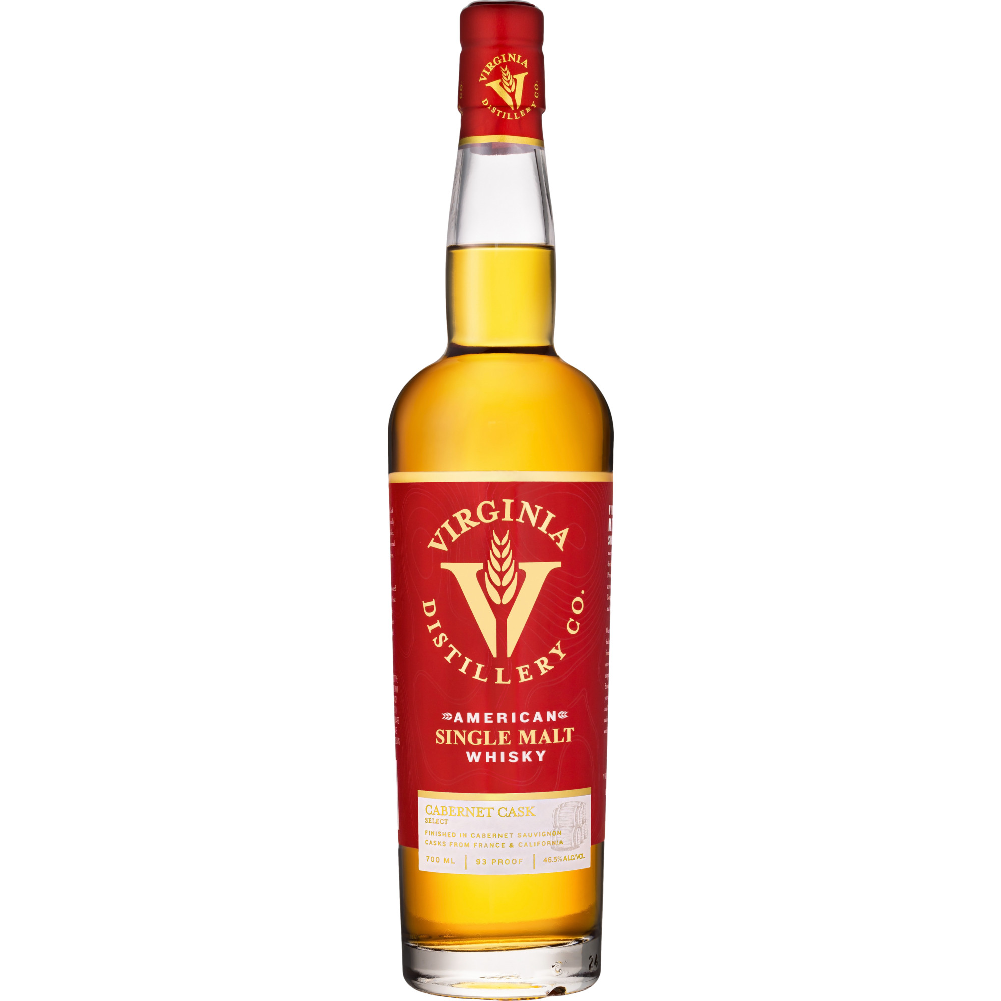 Image of Virginia Single Malt Whiskey Cabernet Cask, 0,7 L, 46,5 % Vol., Spirituosen