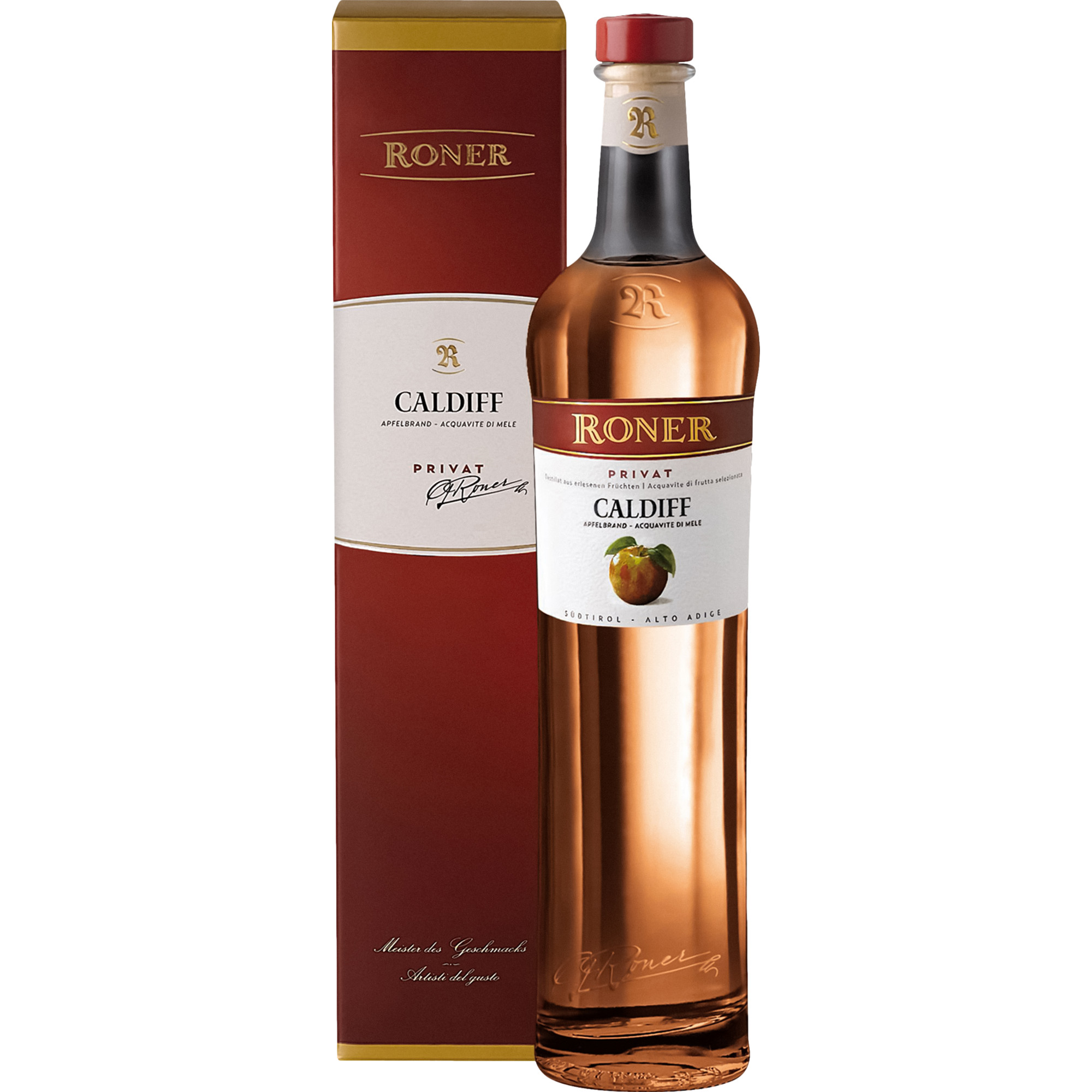 Roner Apfelbrand Caldiff Privat, 0,7 L, 43% Vol., Trentino, Spirituosen